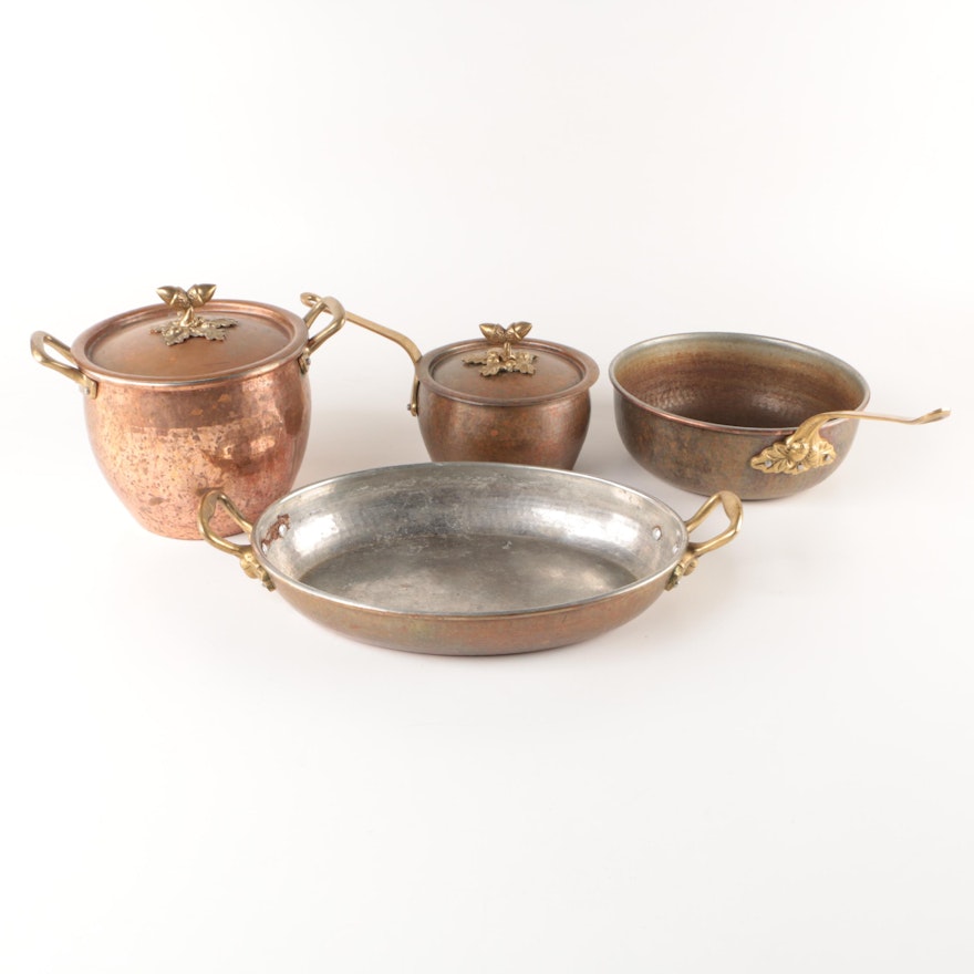 Vintage Copper Cookware Featuring Ruffoni Italy