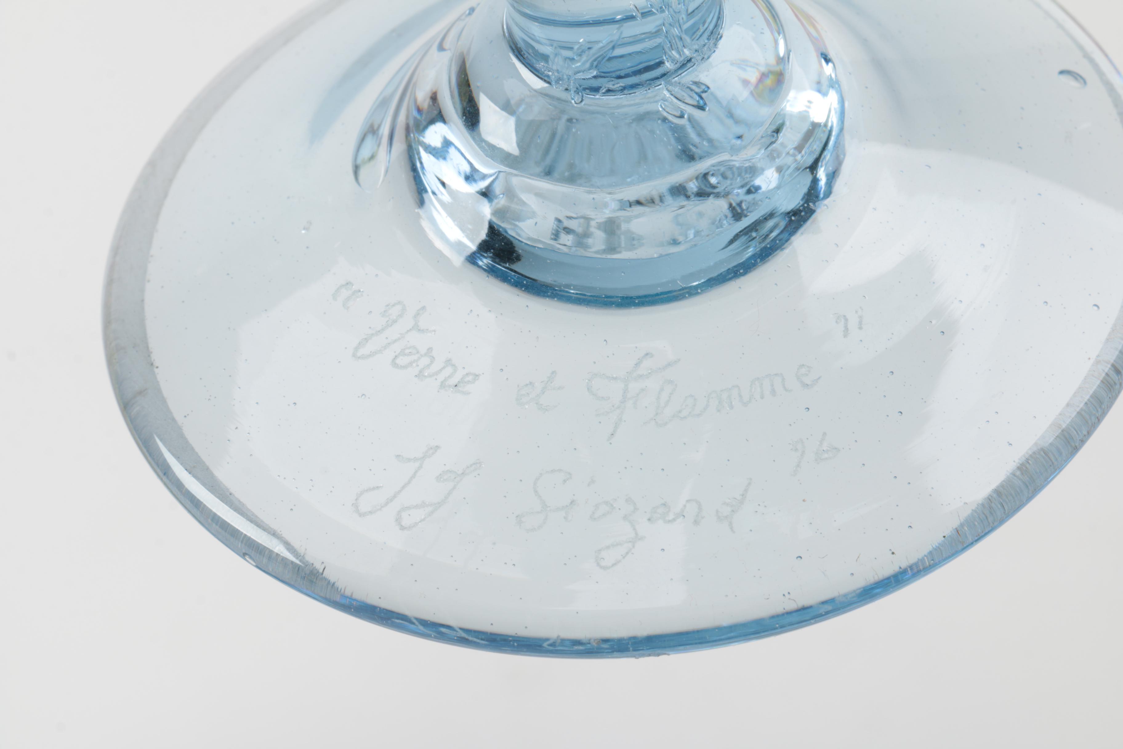 Siozard "Verre et Flamme" Art Glass Bud Vases