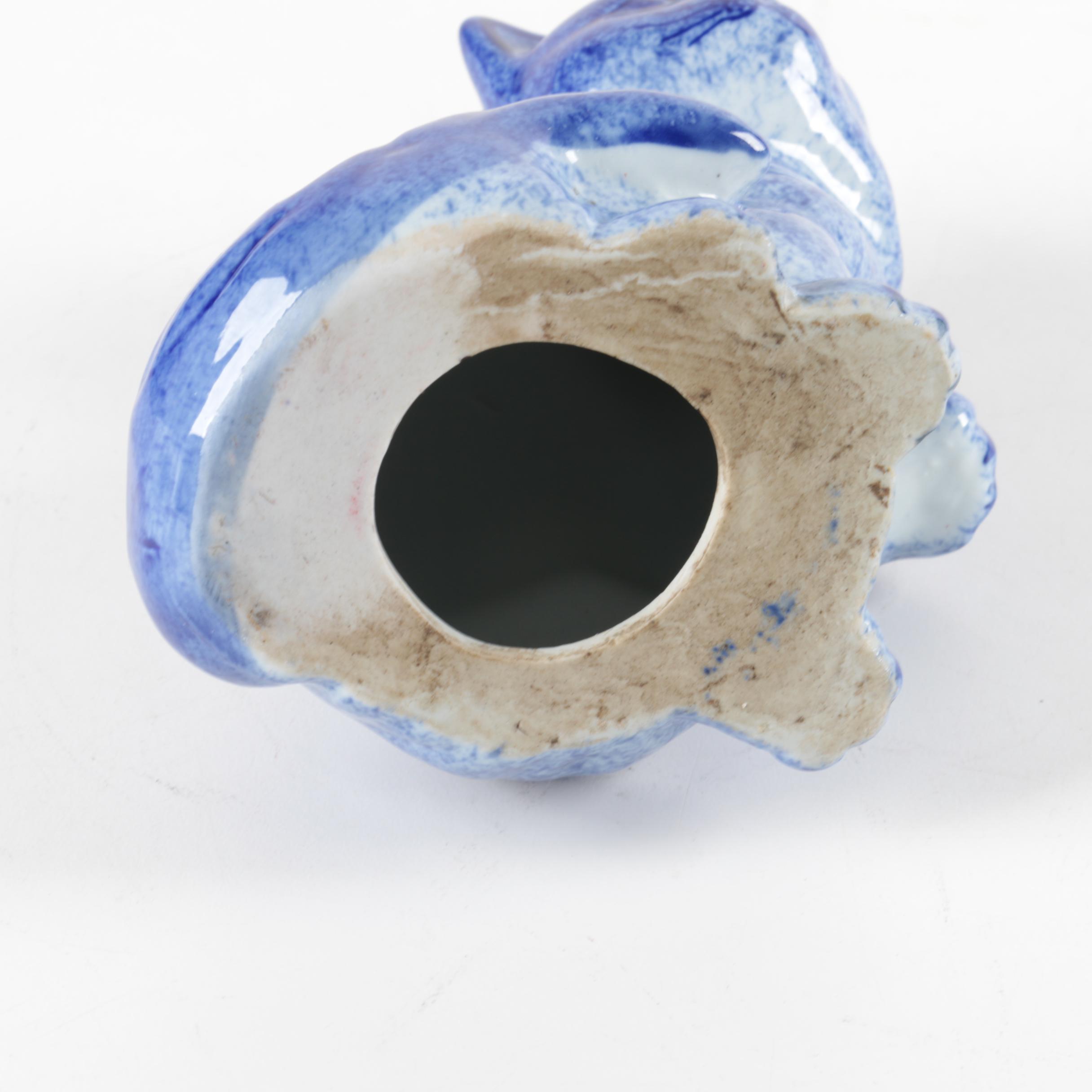 Blue and White Calico Cat Figurines