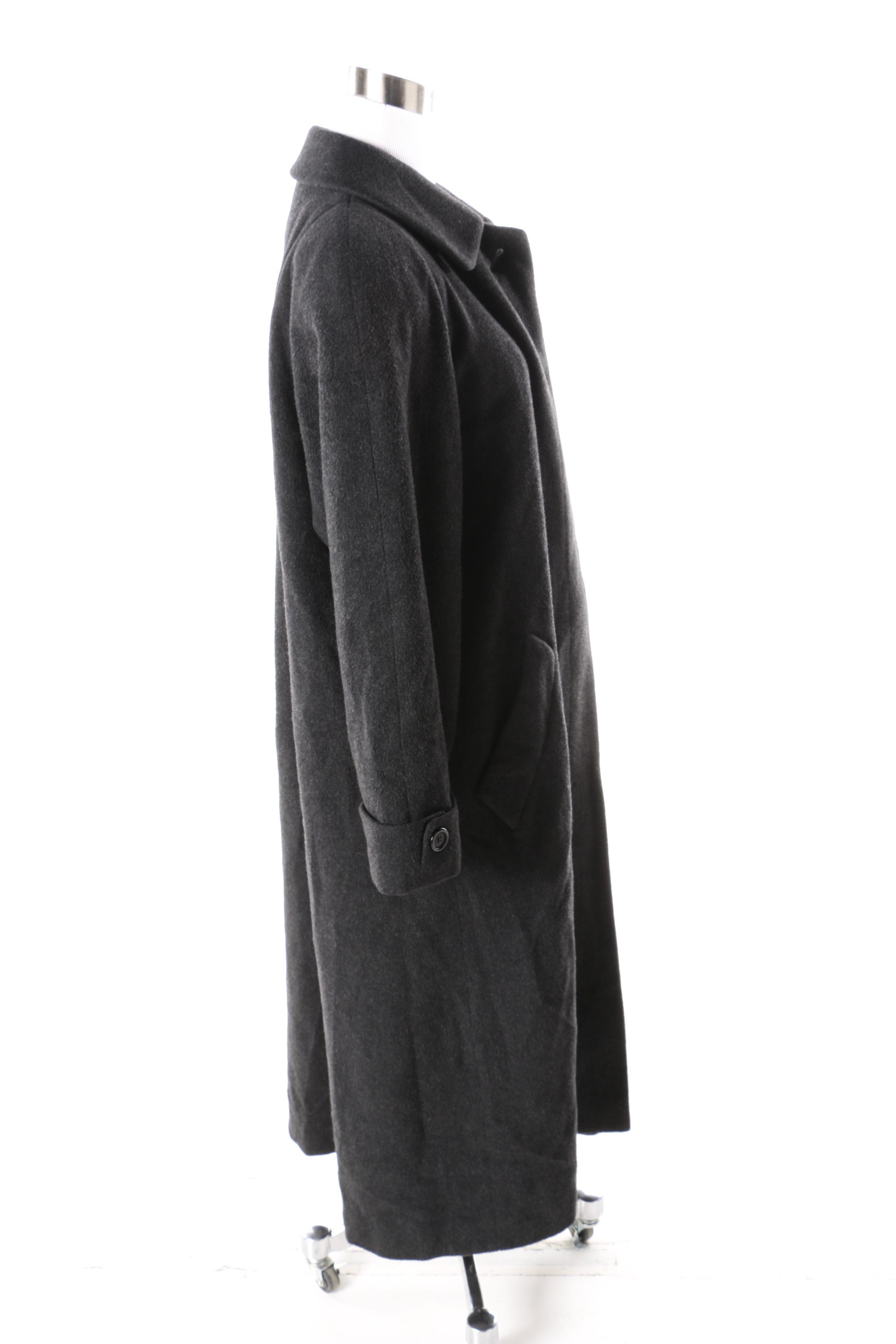 Women's Evan-Picone Petites Grey Wool Overcoat