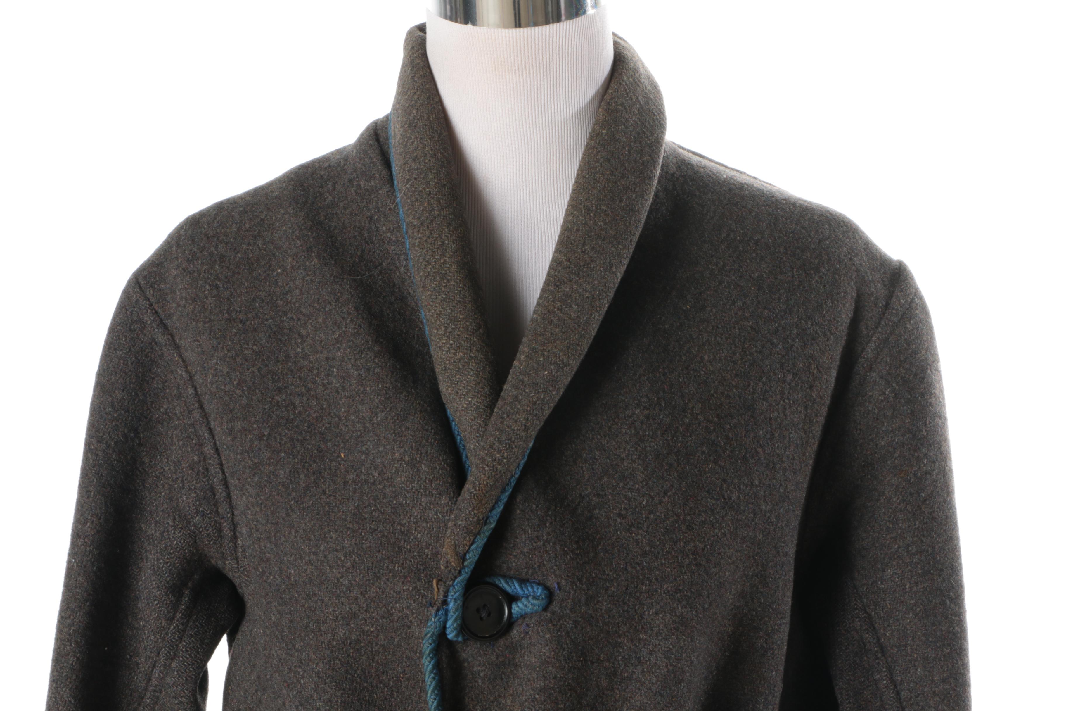 Men's Grey Wool Coat