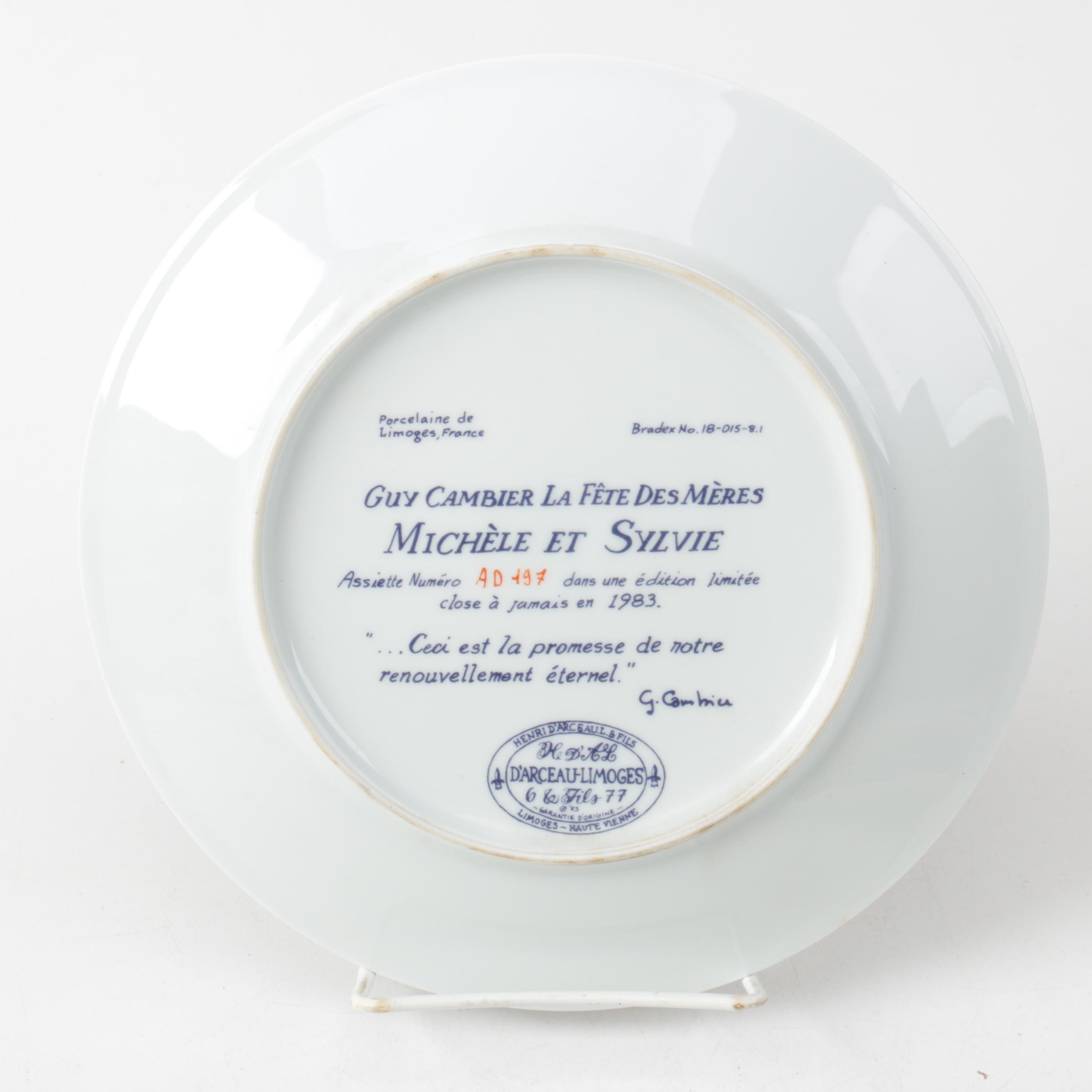 Vintage Porcelain Collector's Plates Including Limoges