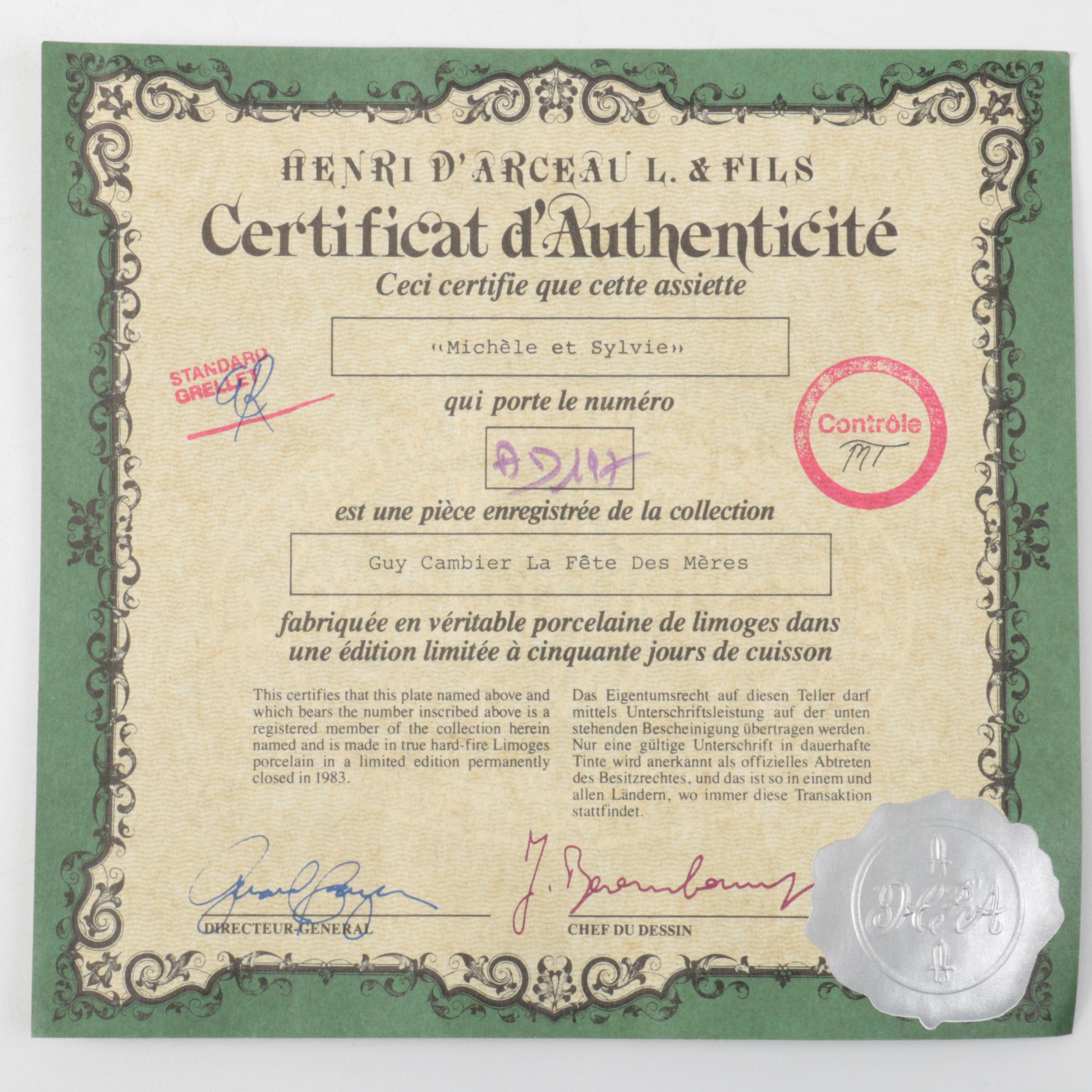 Vintage Porcelain Collector's Plates Including Limoges