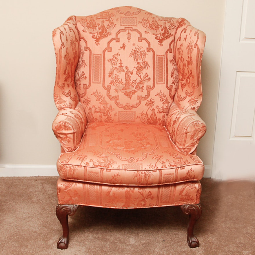 Chippendale Style Wingback Chair by The Berkeley Upholstering Company