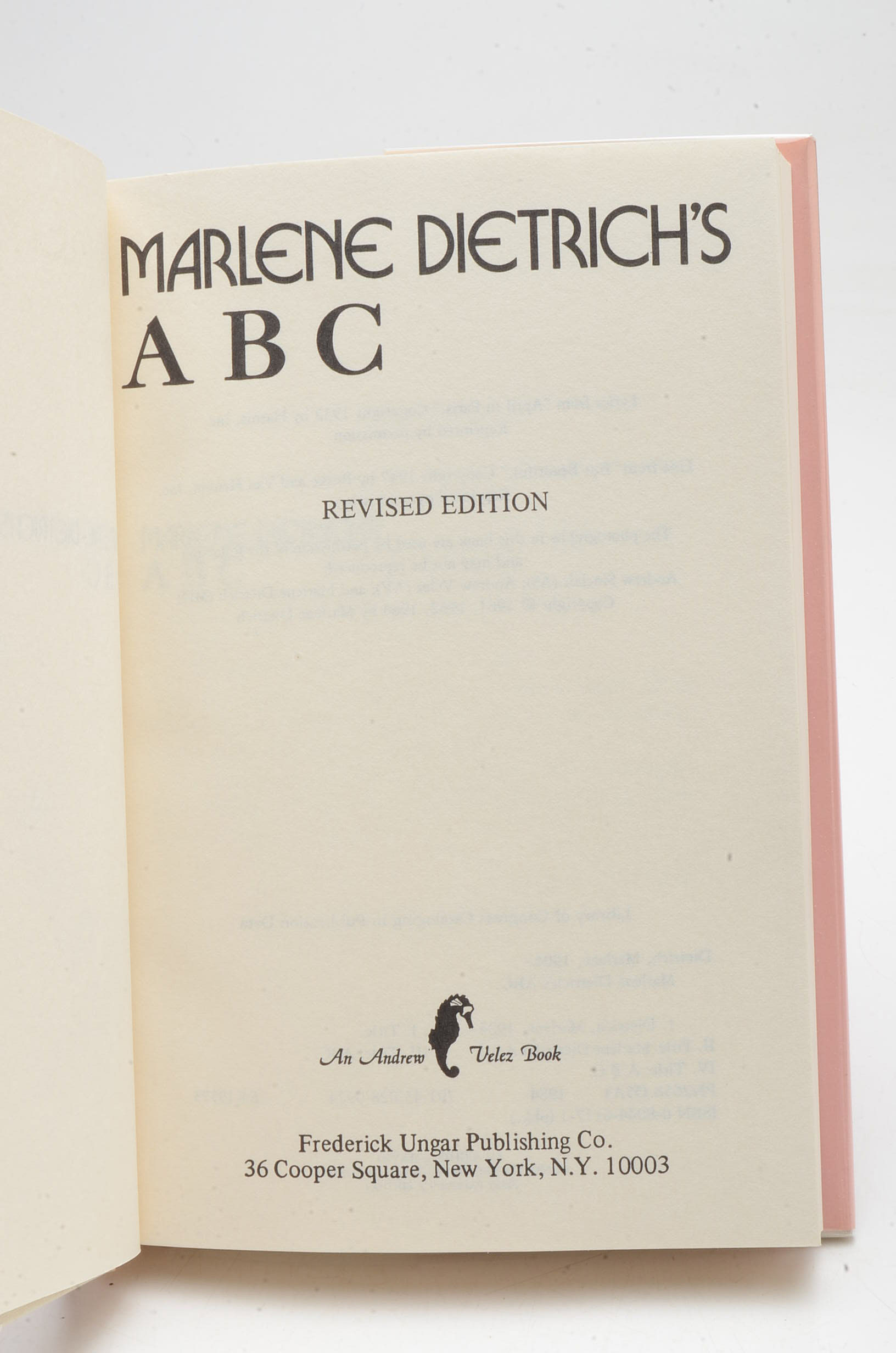 Signed Limited Edition Marlene Dietrich "ABC"