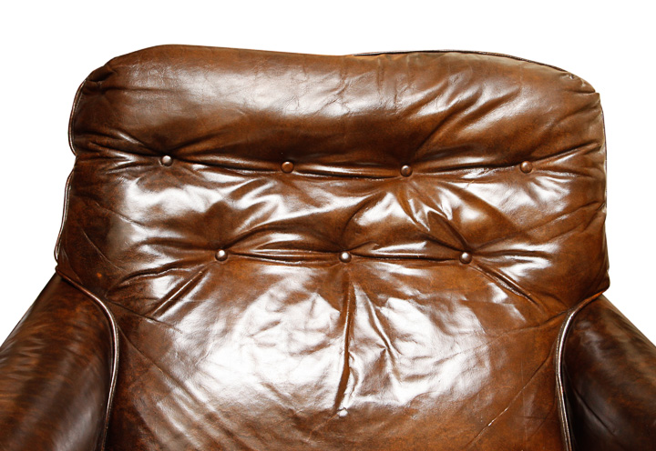 Vintage Brown Leather Chair by Loeblein Creations