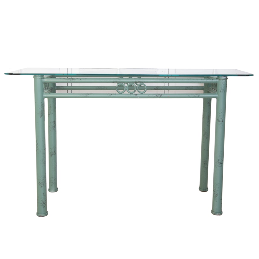 Glass Top Console Table