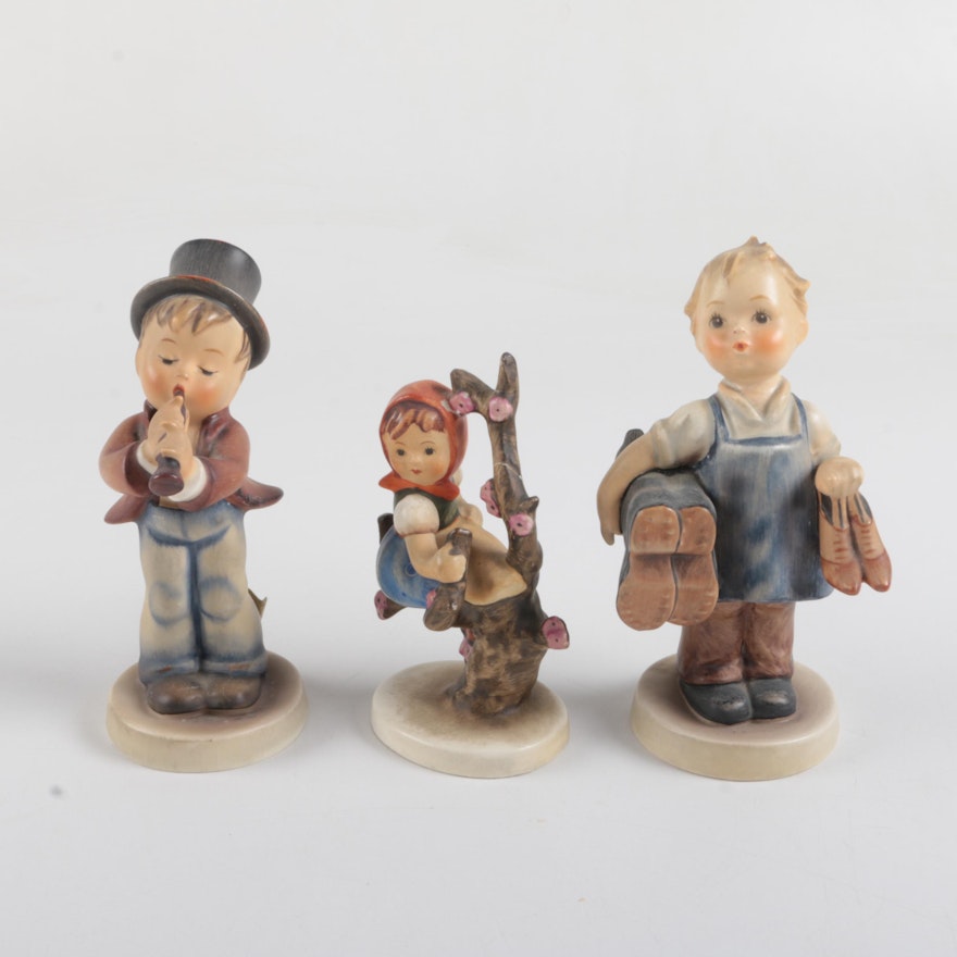 Vintage Hummel and Goebel Porcelain Figurines Including "Apple Tree Girl"