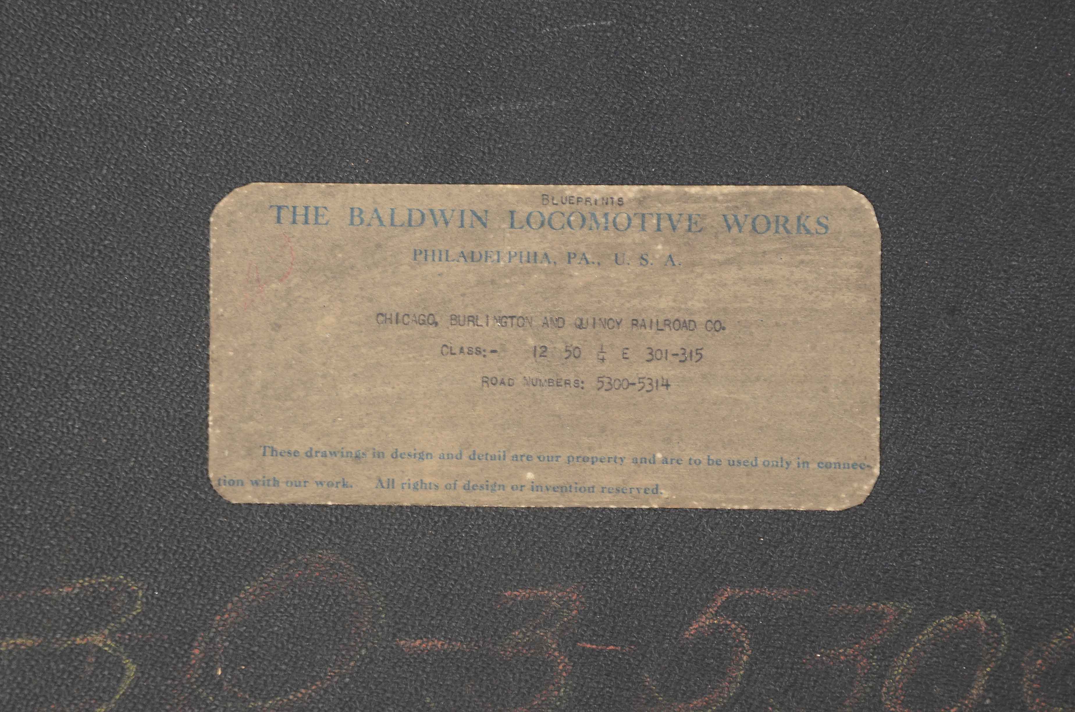 Baldwin Locomotive Works Bound Schematics for O-3 Class Locomotive