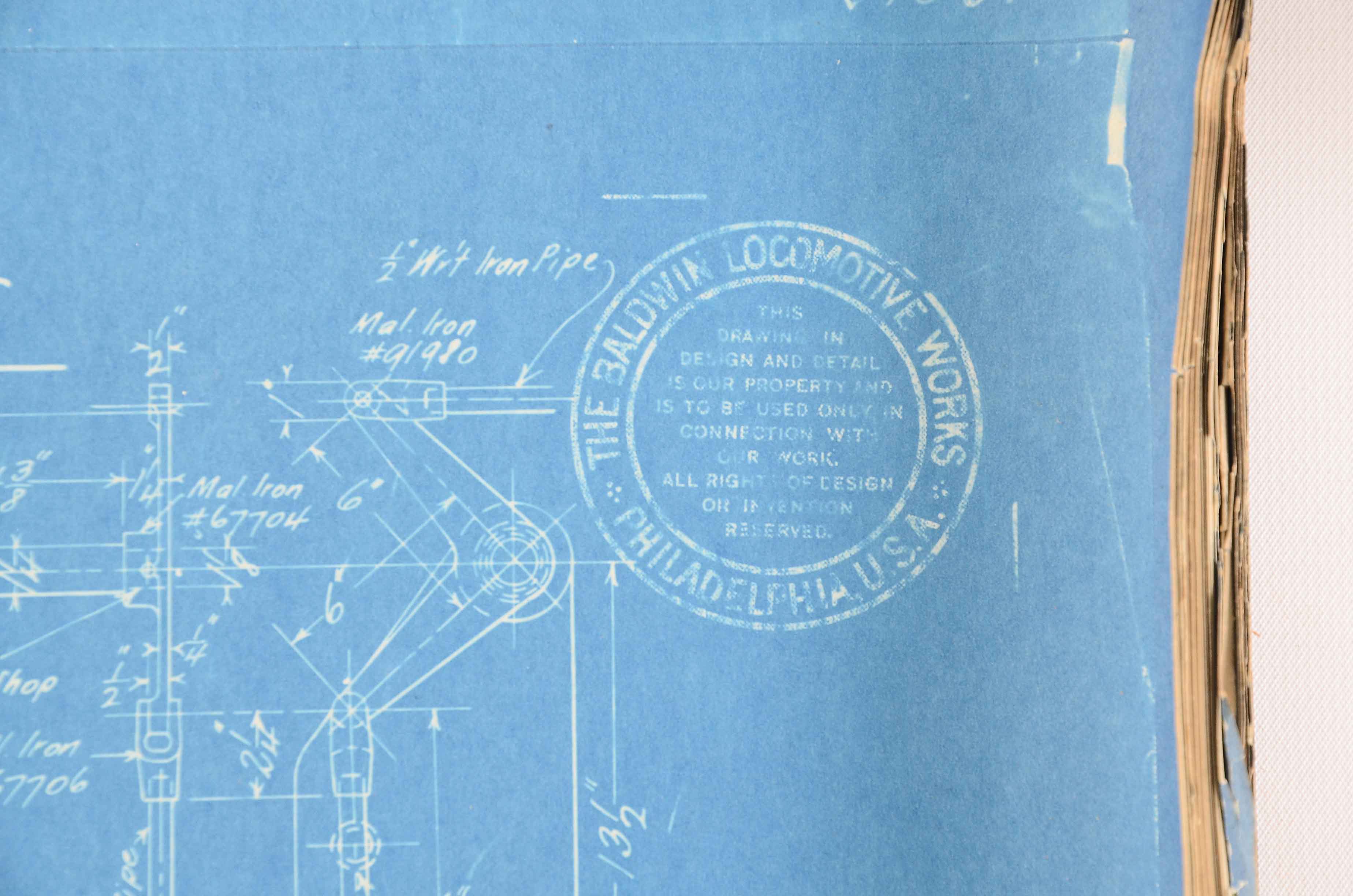 Baldwin Locomotive Works Bound Schematics for O-3 Class Locomotive