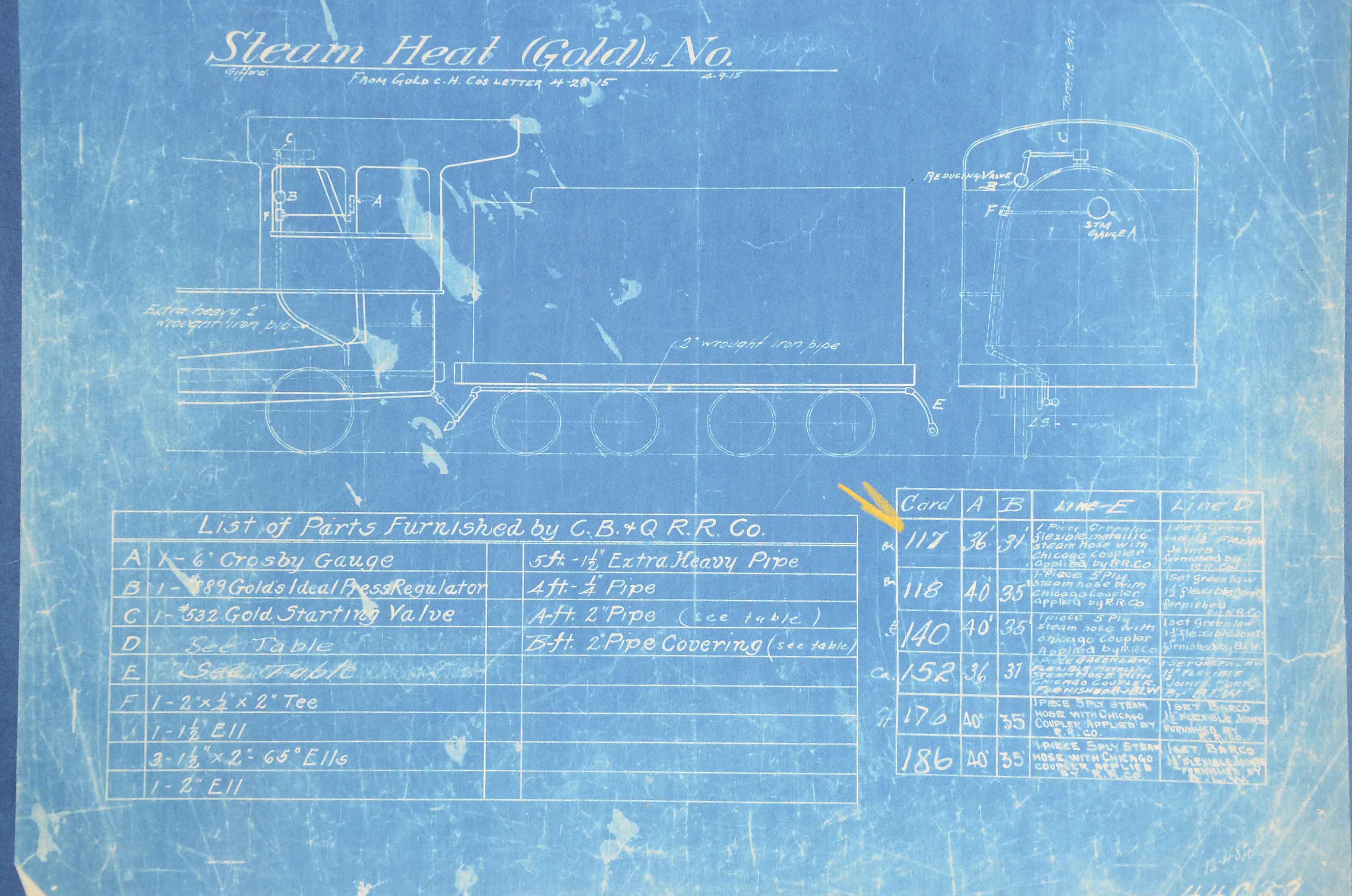 Baldwin Locomotive Works Bound Schematics for O-3 Class Locomotive