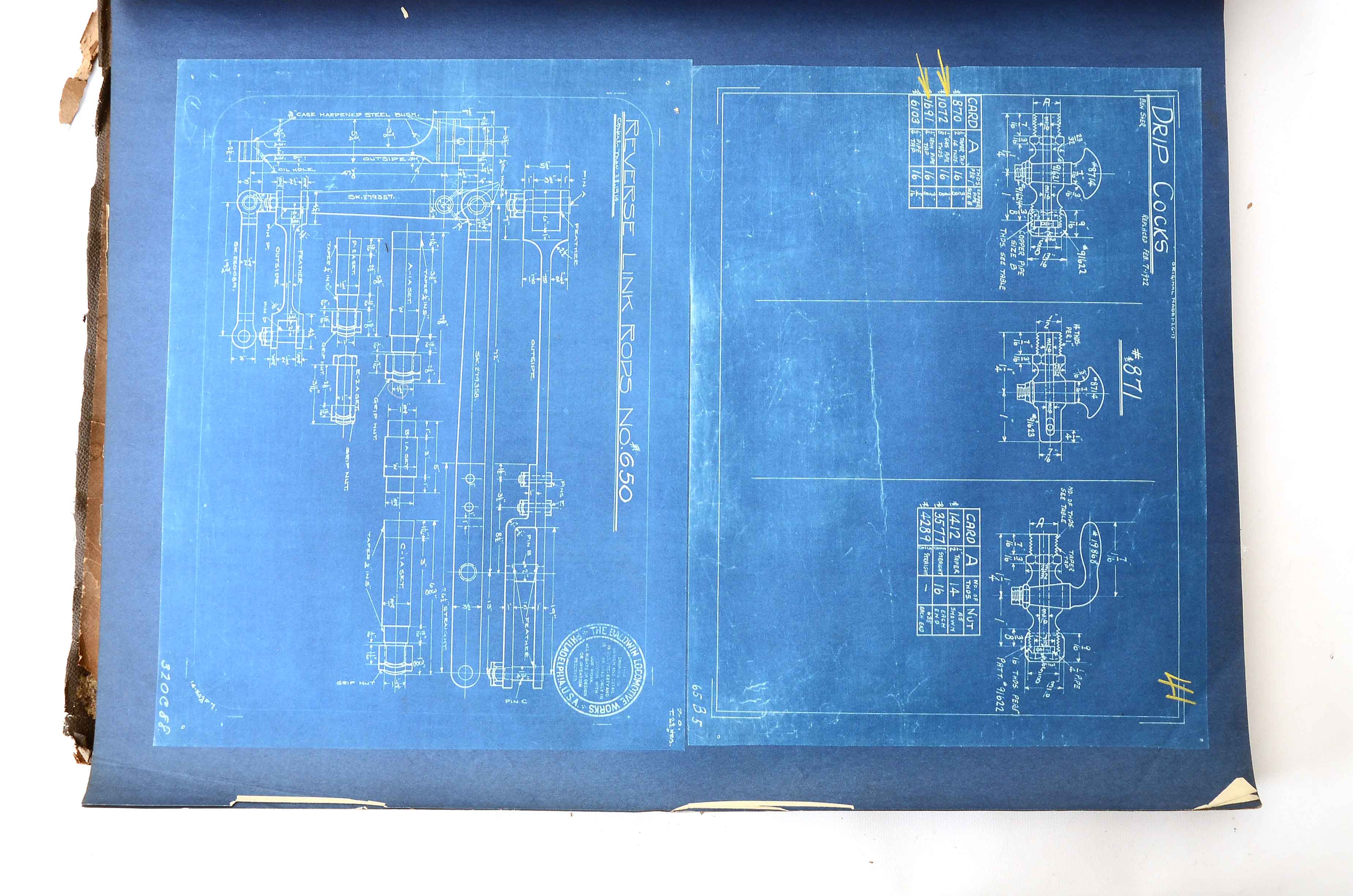 Baldwin Locomotive Works Bound Schematics for the M-2 Class 2-10-2 Locomotive