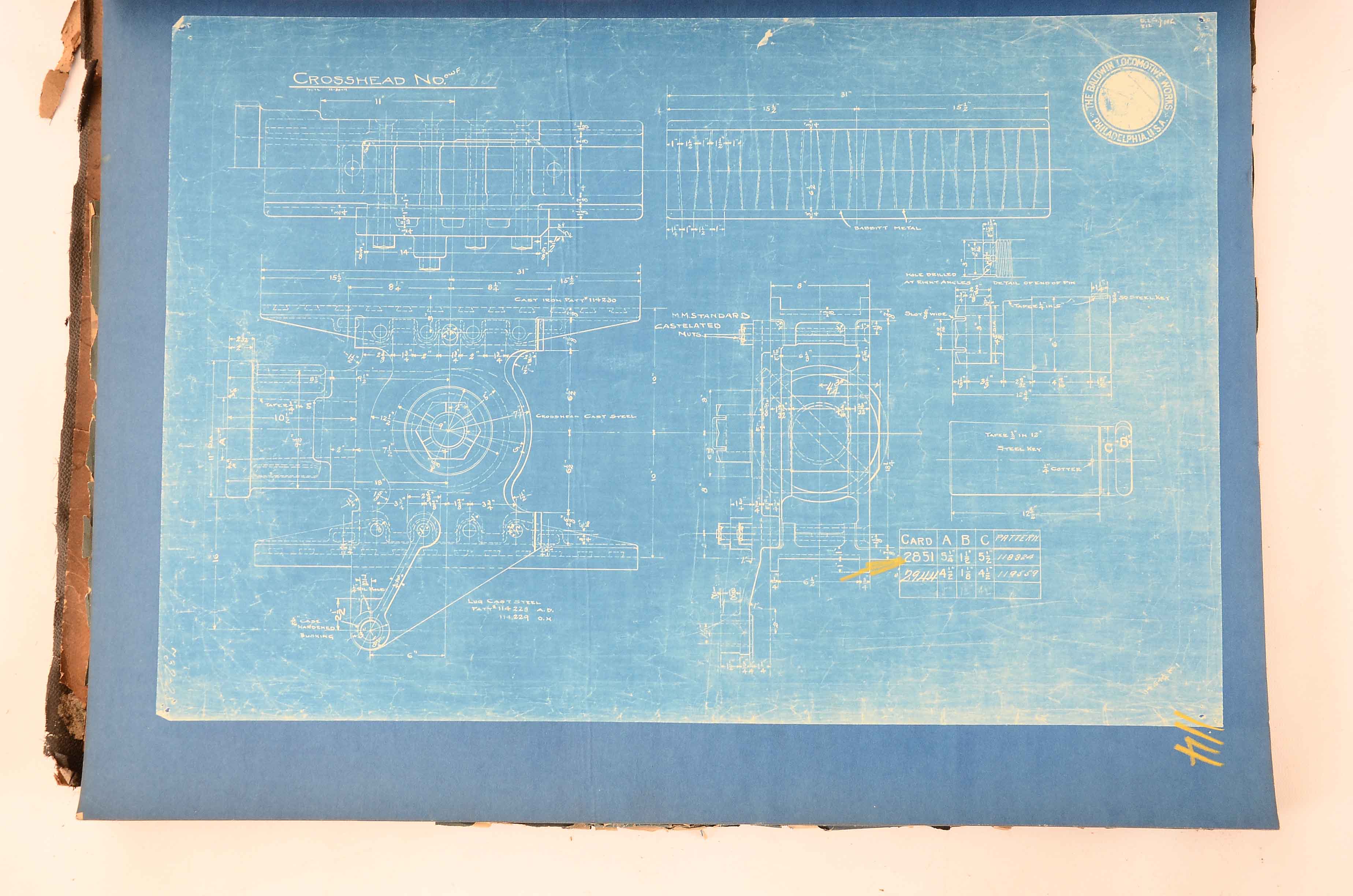 Baldwin Locomotive Works Bound Schematics for the M-2 Class 2-10-2 Locomotive