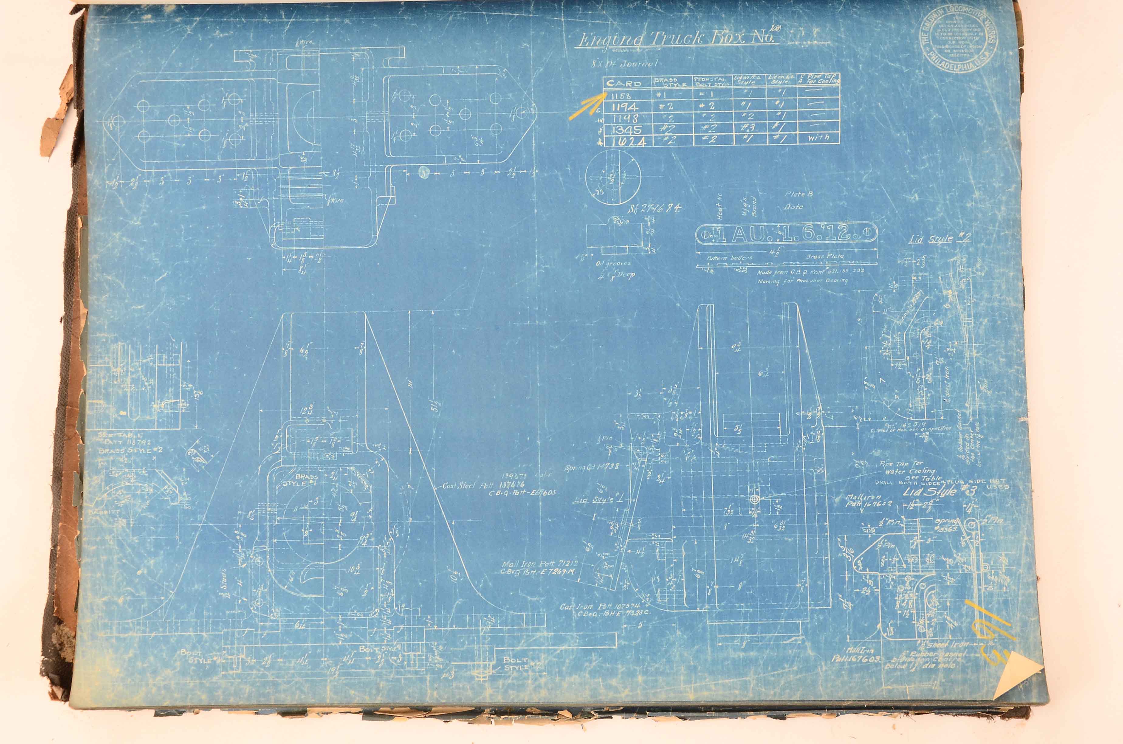 Baldwin Locomotive Works Bound Schematics for the M-2 Class 2-10-2 Locomotive