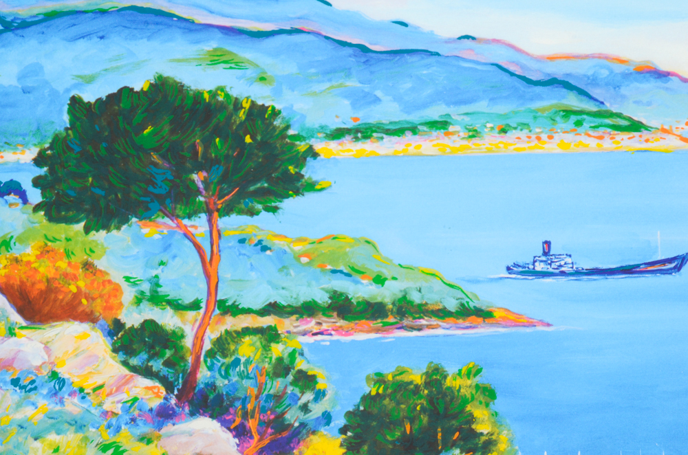 Jean Claude Picot Seriolithograph on Paper "Two Femmes au Jardin a Theoule"