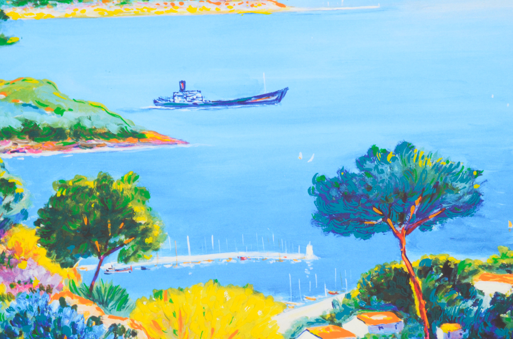 Jean Claude Picot Seriolithograph on Paper "Two Femmes au Jardin a Theoule"