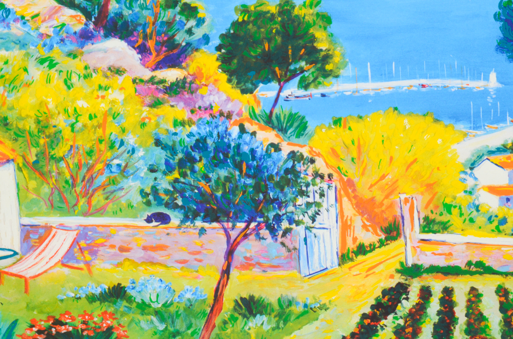 Jean Claude Picot Seriolithograph on Paper "Two Femmes au Jardin a Theoule"