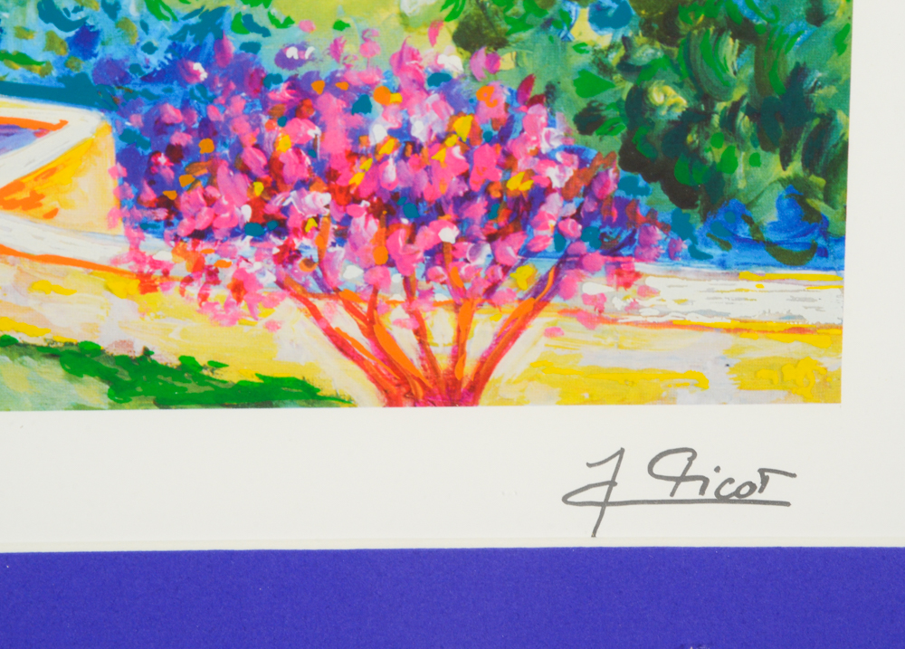 Jean Claude Picot Seriolithograph on Paper "Two Femmes au Jardin a Theoule"