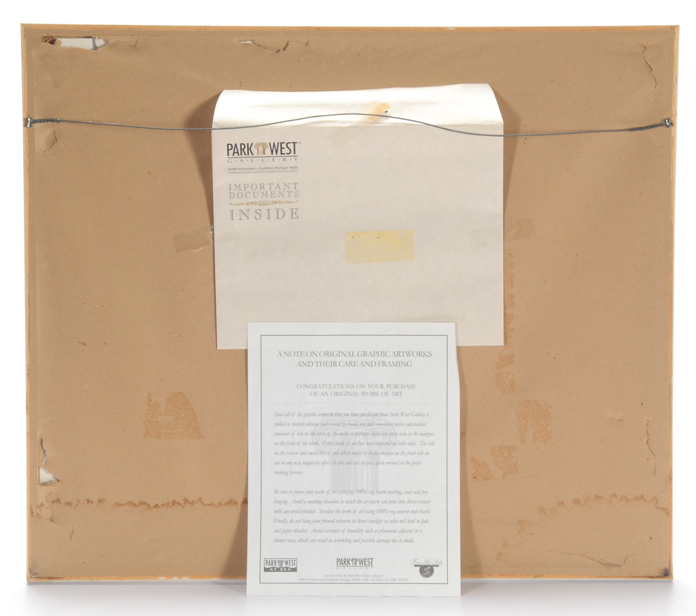 Jean Claude Picot Seriolithograph on Paper "Two Femmes au Jardin a Theoule"