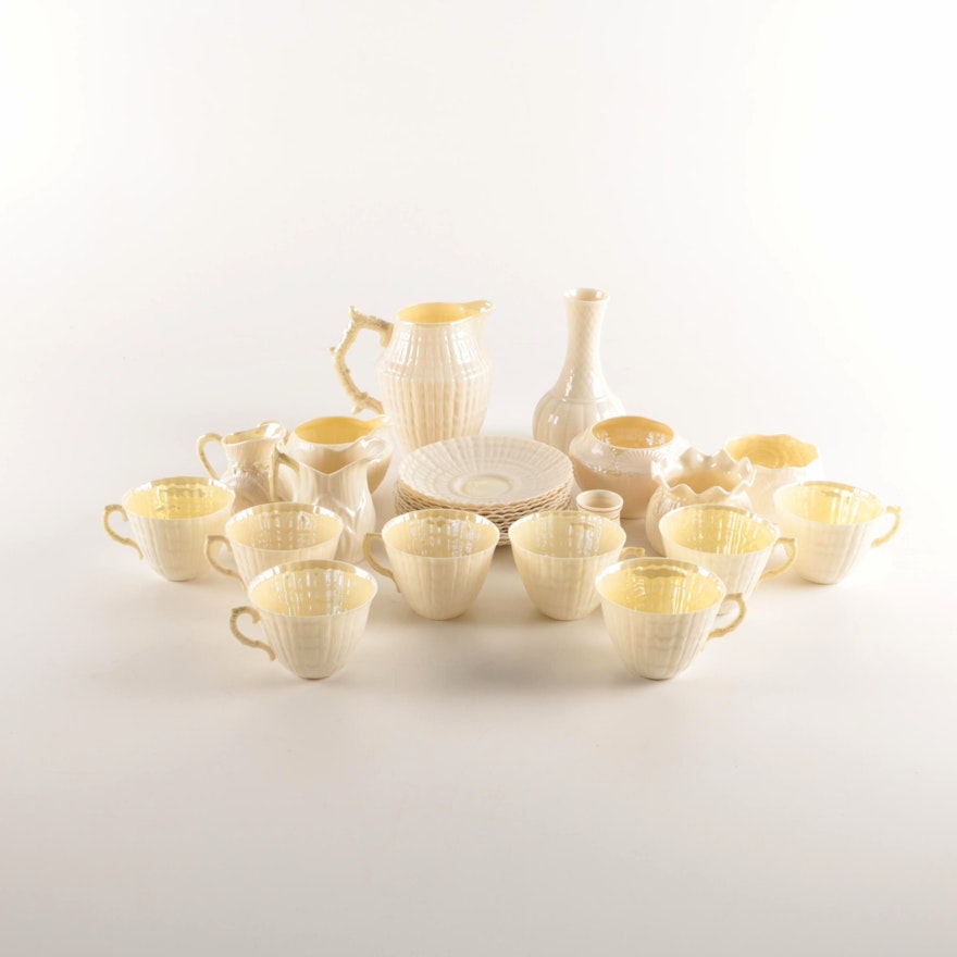 Belleek "Limpet Yellow" Porcelain Tableware