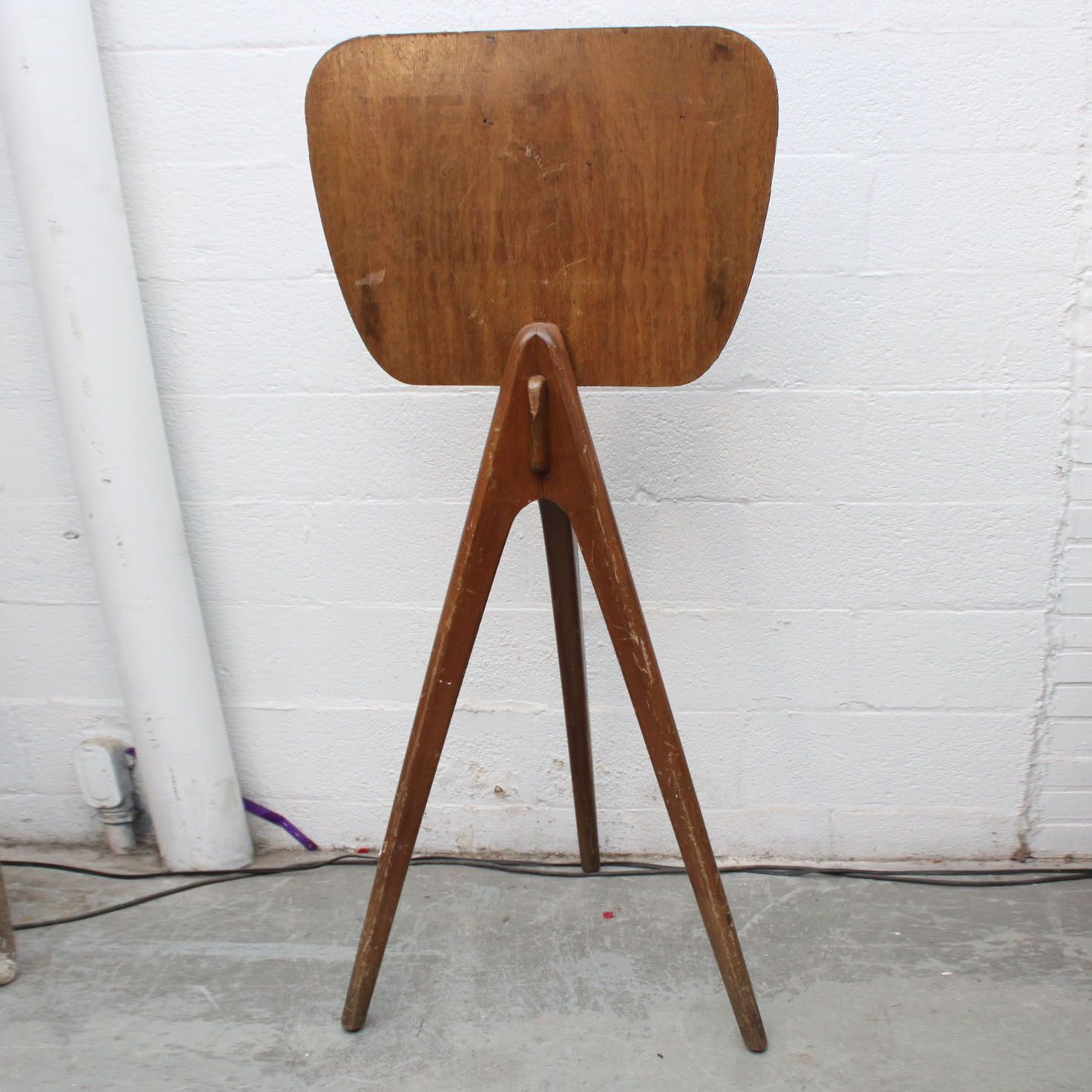 Mid Century Modern Walnut and Wood Veneer Restaurant Greeting Sign