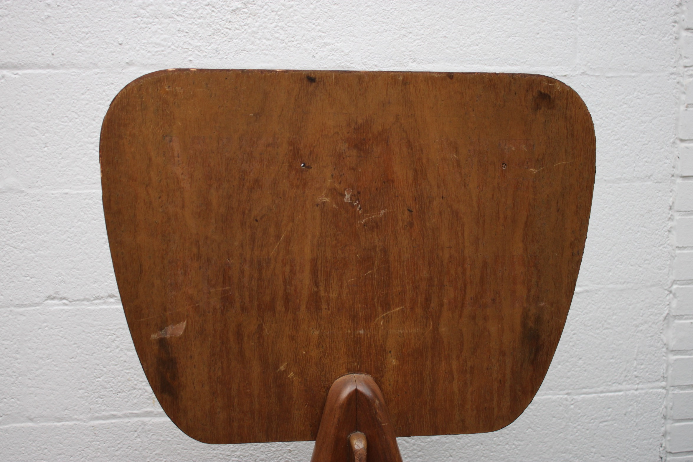 Mid Century Modern Walnut and Wood Veneer Restaurant Greeting Sign