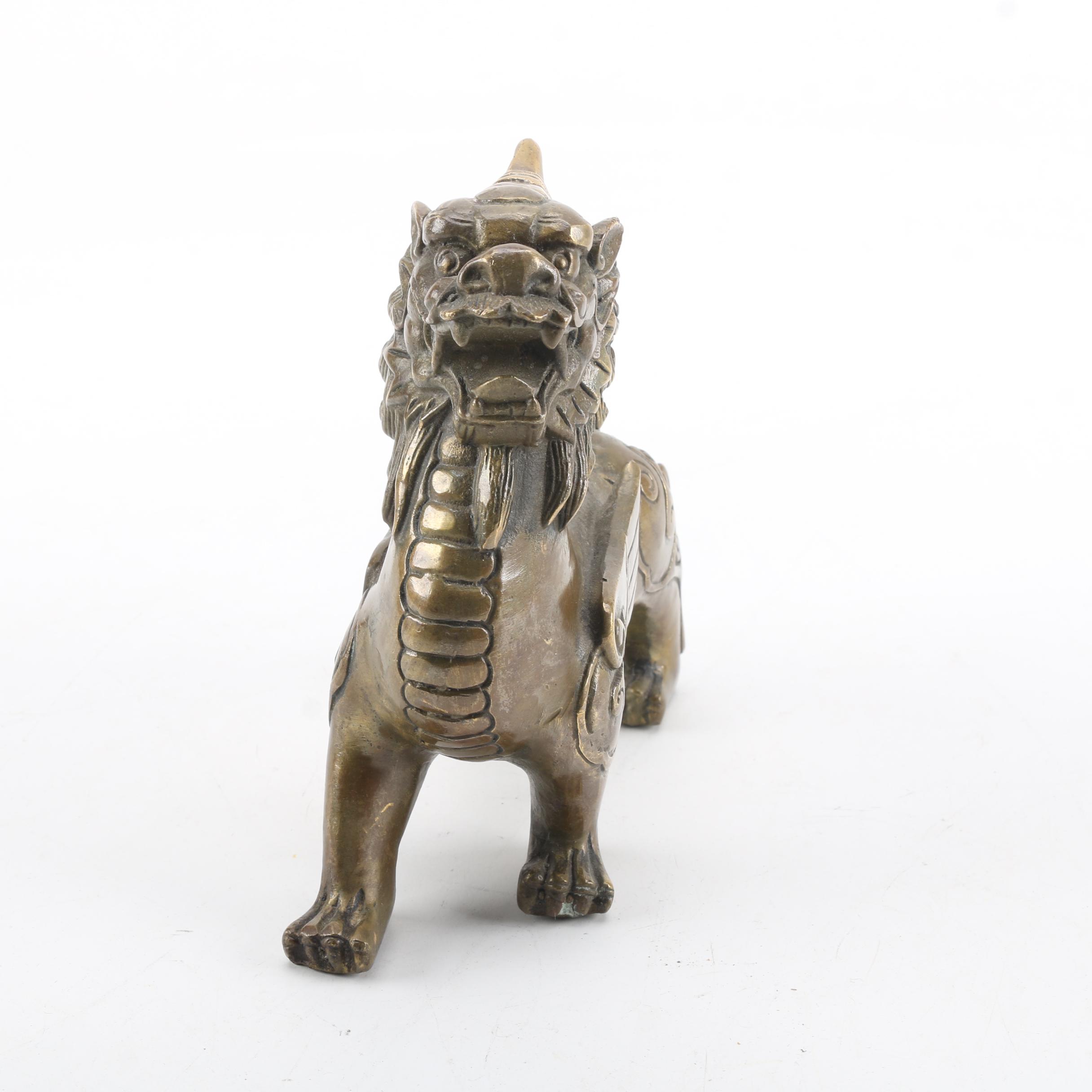 Brass Guardian Lion Figure