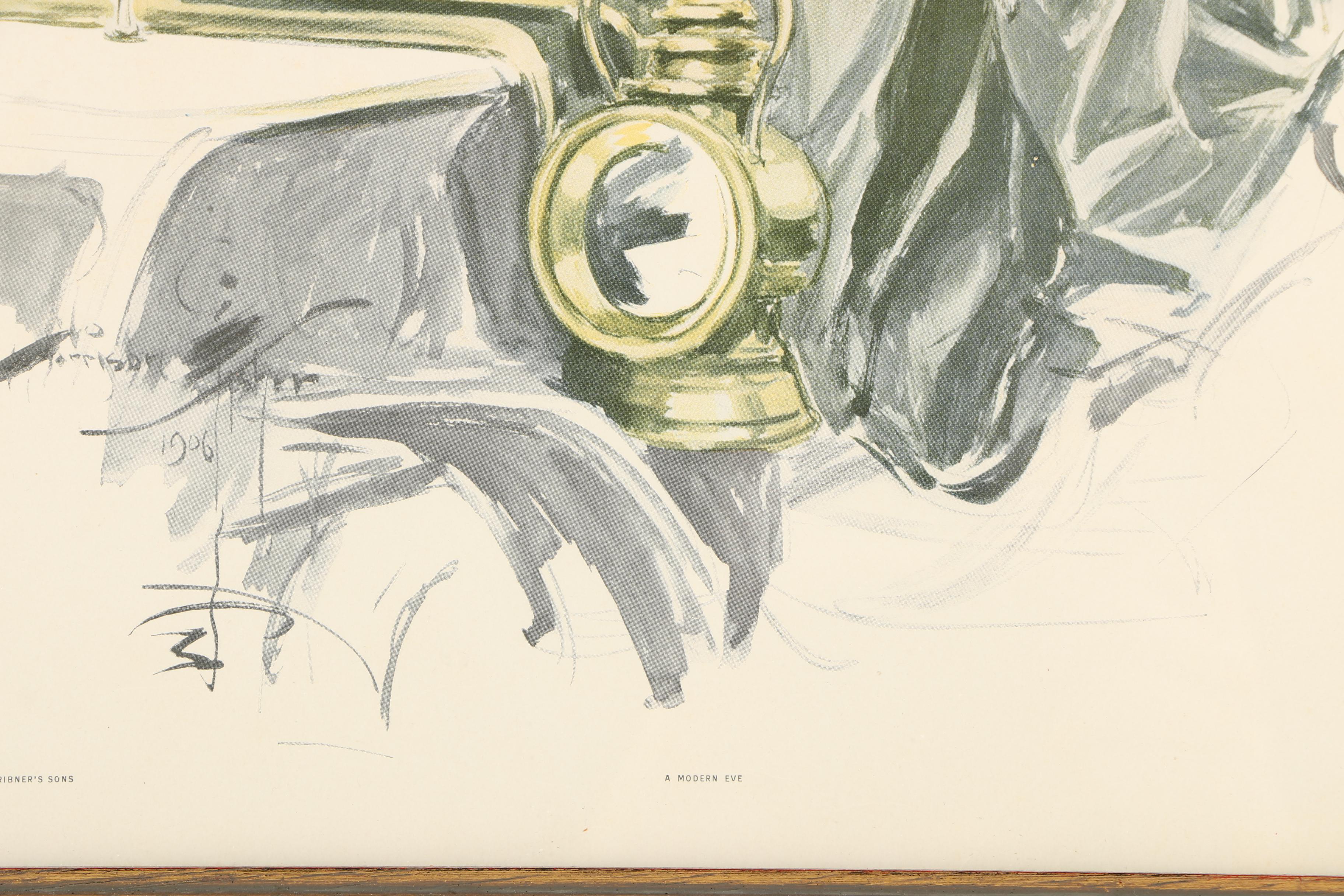 Offset Lithograph on Paper After Harrison Fisher "A Modern Eve"