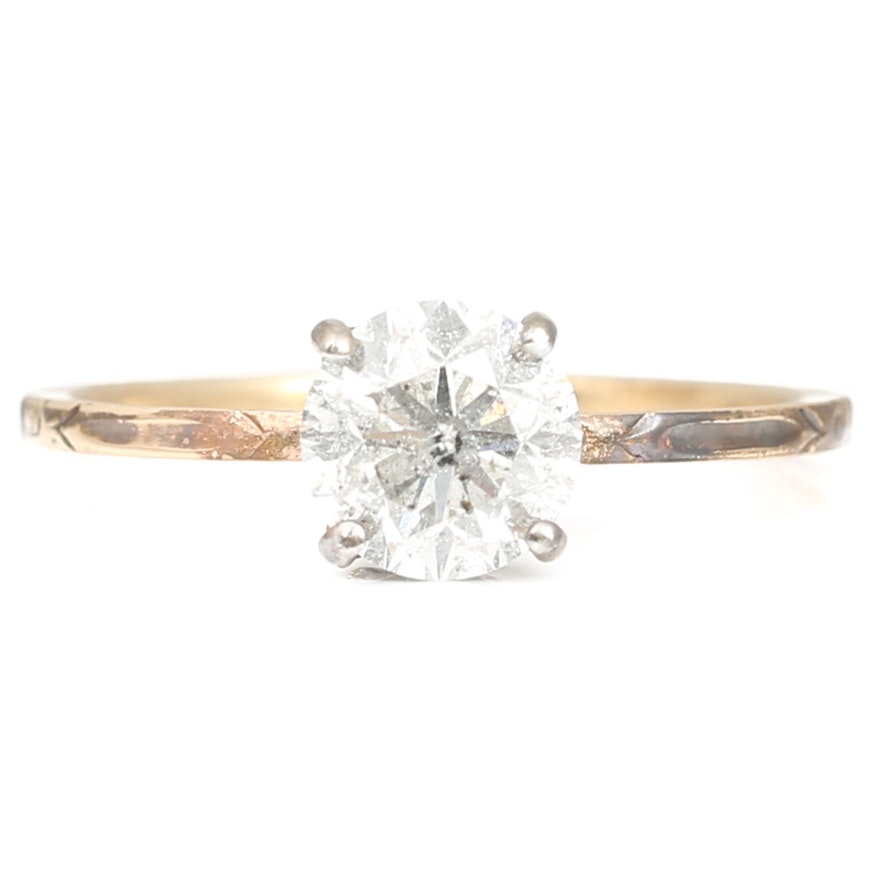 14K Yellow Gold1.02 CT  Diamond Ring