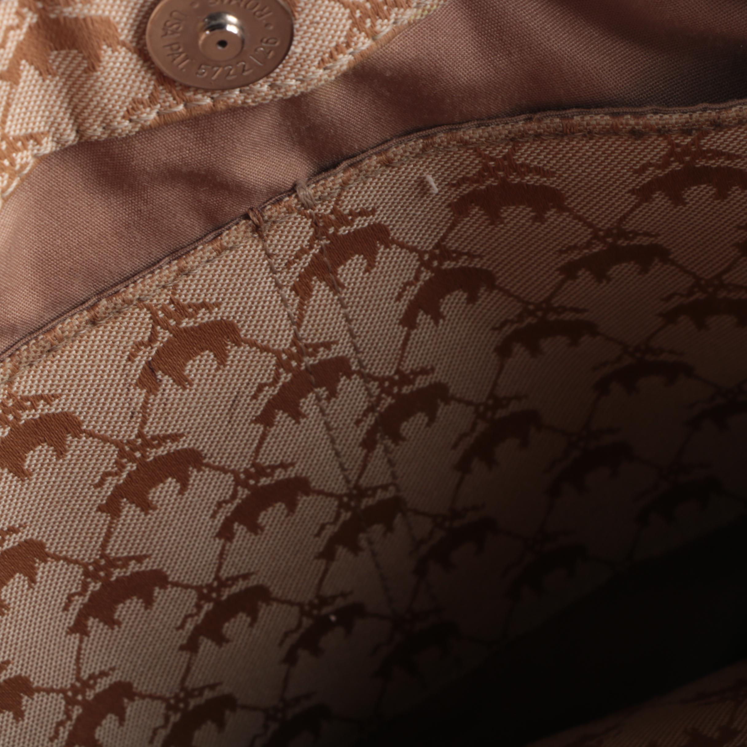 Brooks Brothers Tan Canvas and Leather Handbag