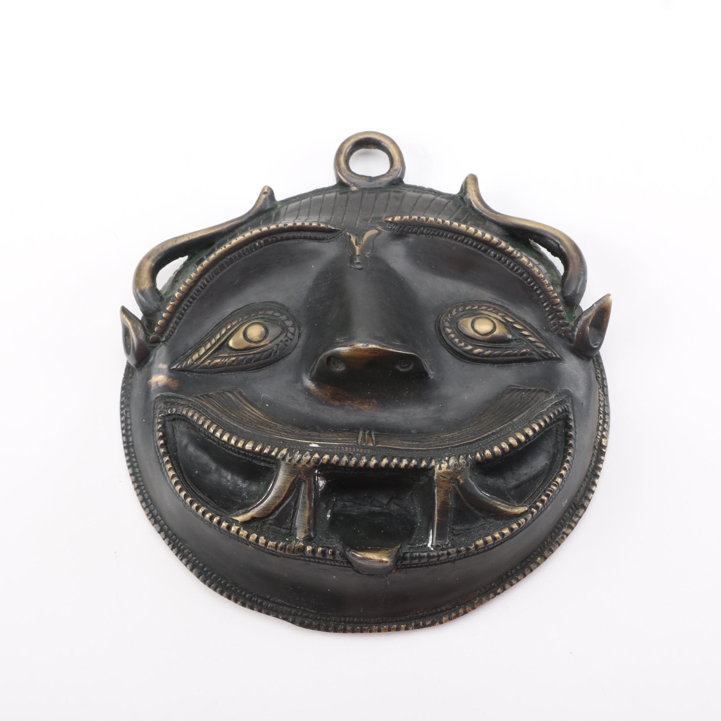 Brass "Demon Face" Wall Hanging