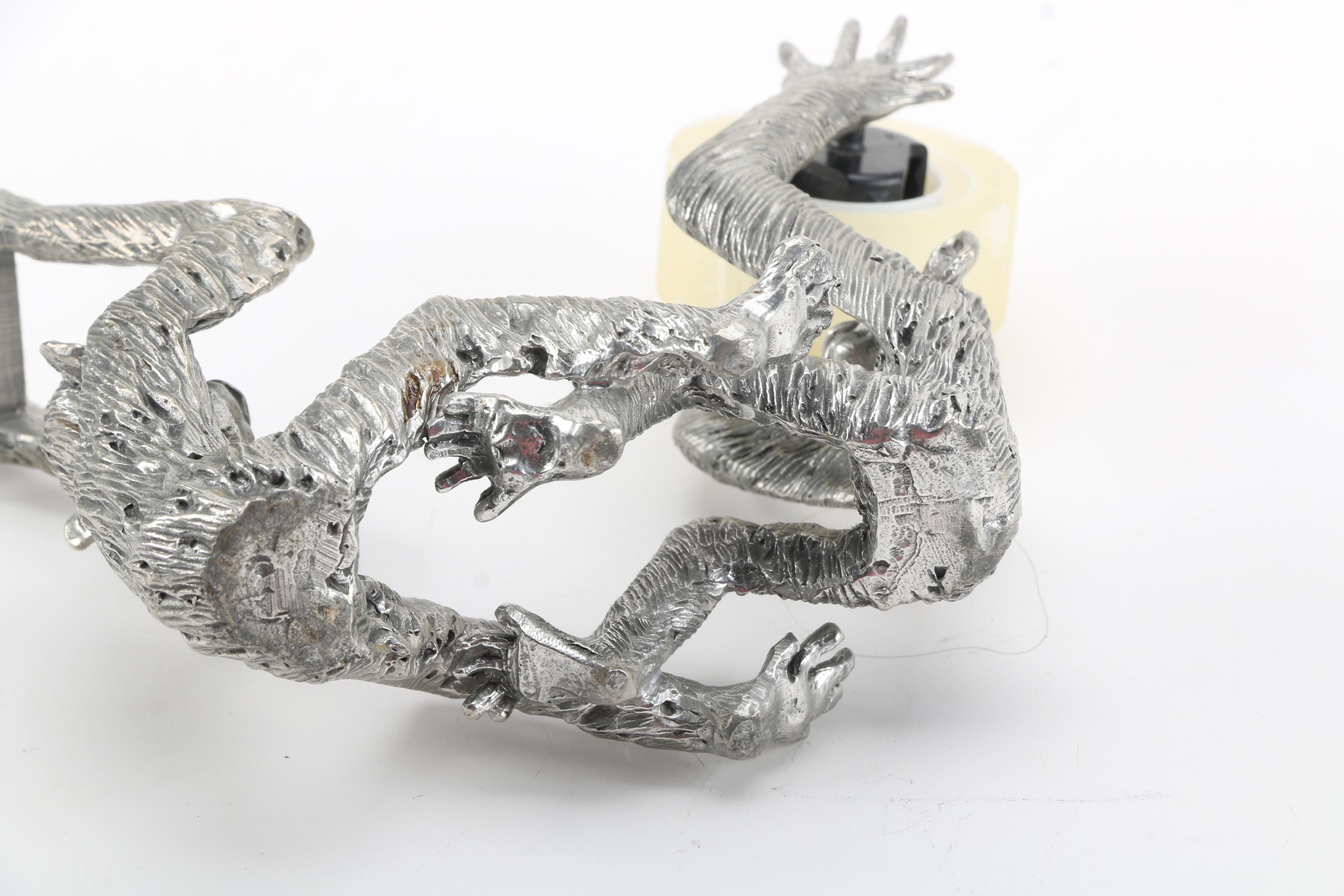 Silver Tone Monkey Tape Dispenser and Letter Opener