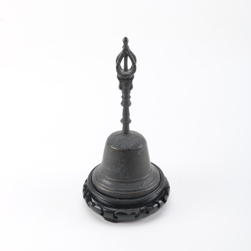 Brass hand Bell with Wooden Stand