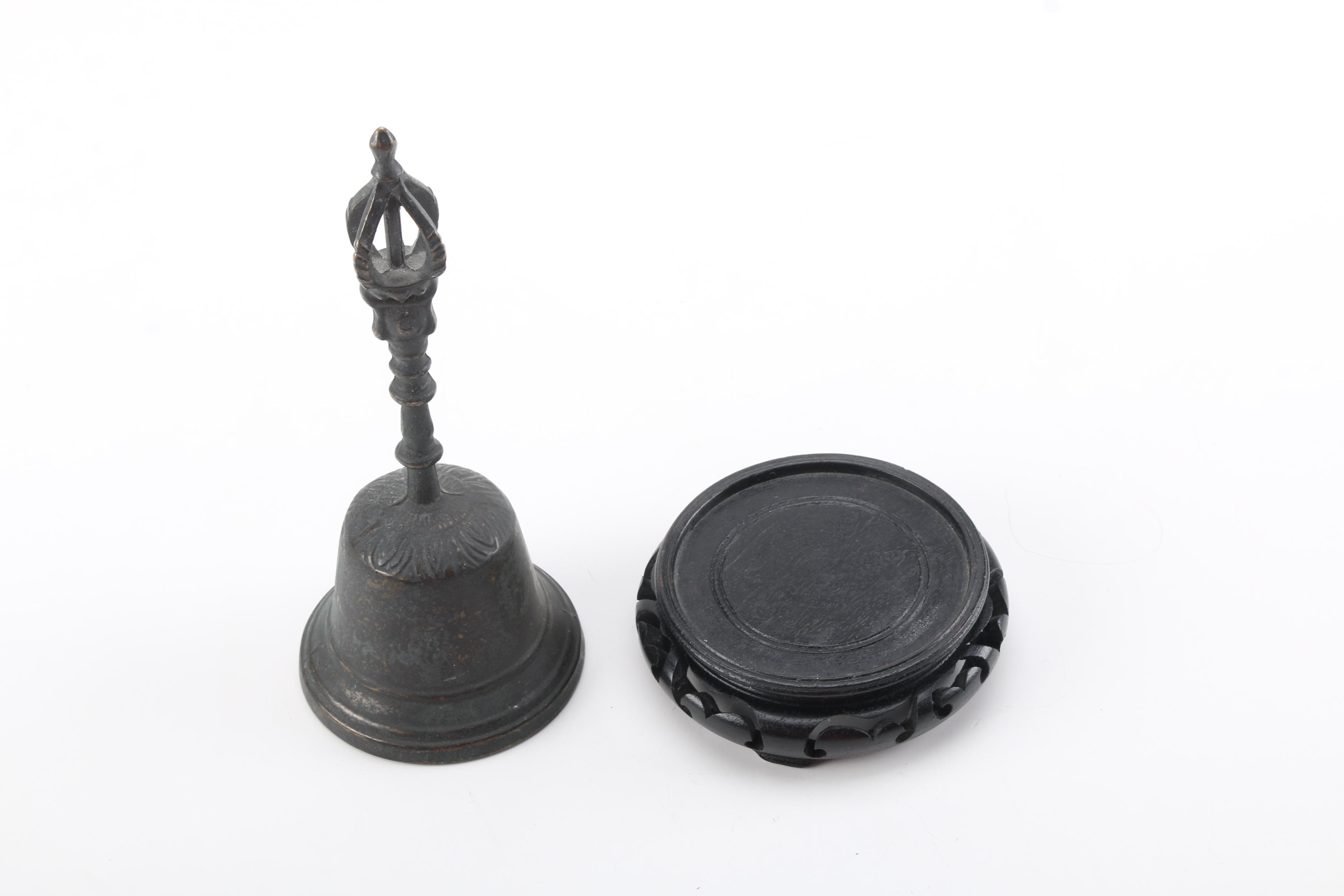 Brass hand Bell with Wooden Stand