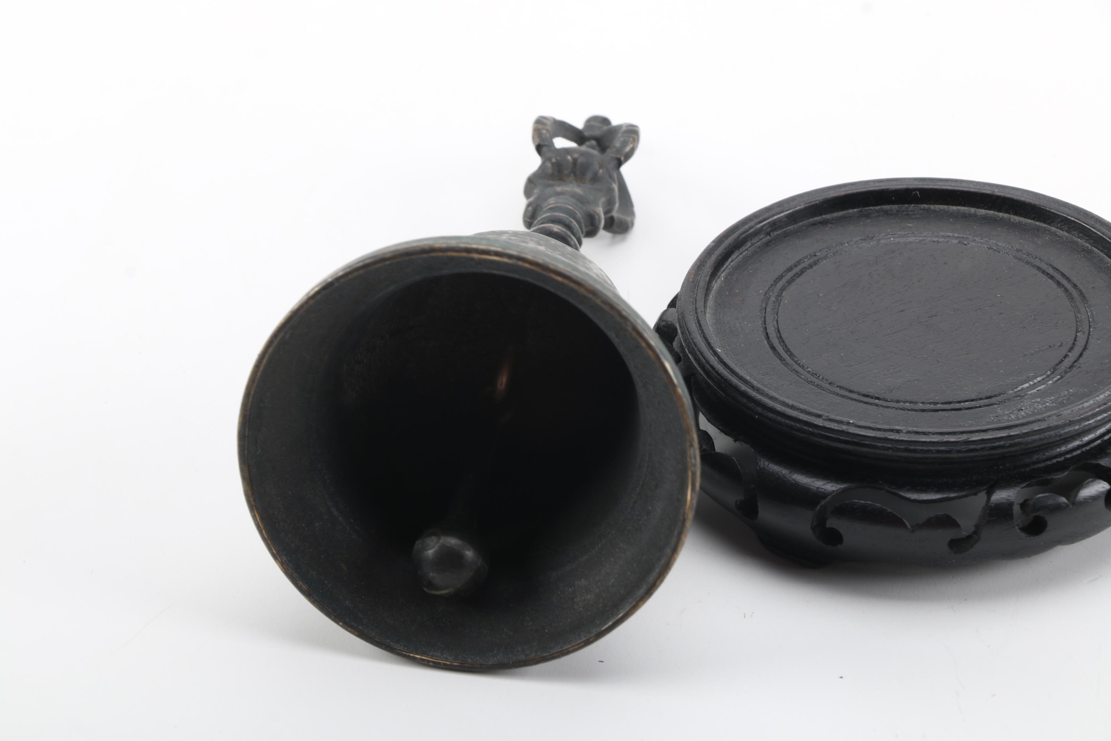 Brass hand Bell with Wooden Stand