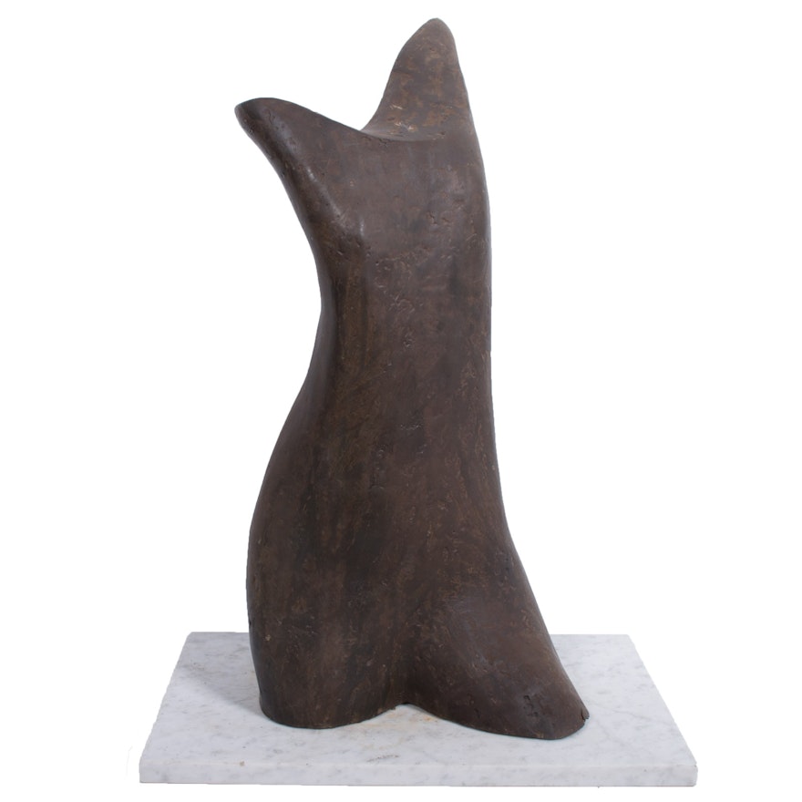 Virginia K. Hess Cold Bronze Maquette Abstract Sculpture "Bronze Torso"