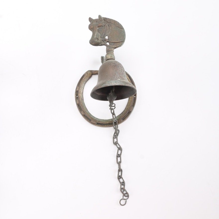 Metal Horse Themed Wall Mounted Bell