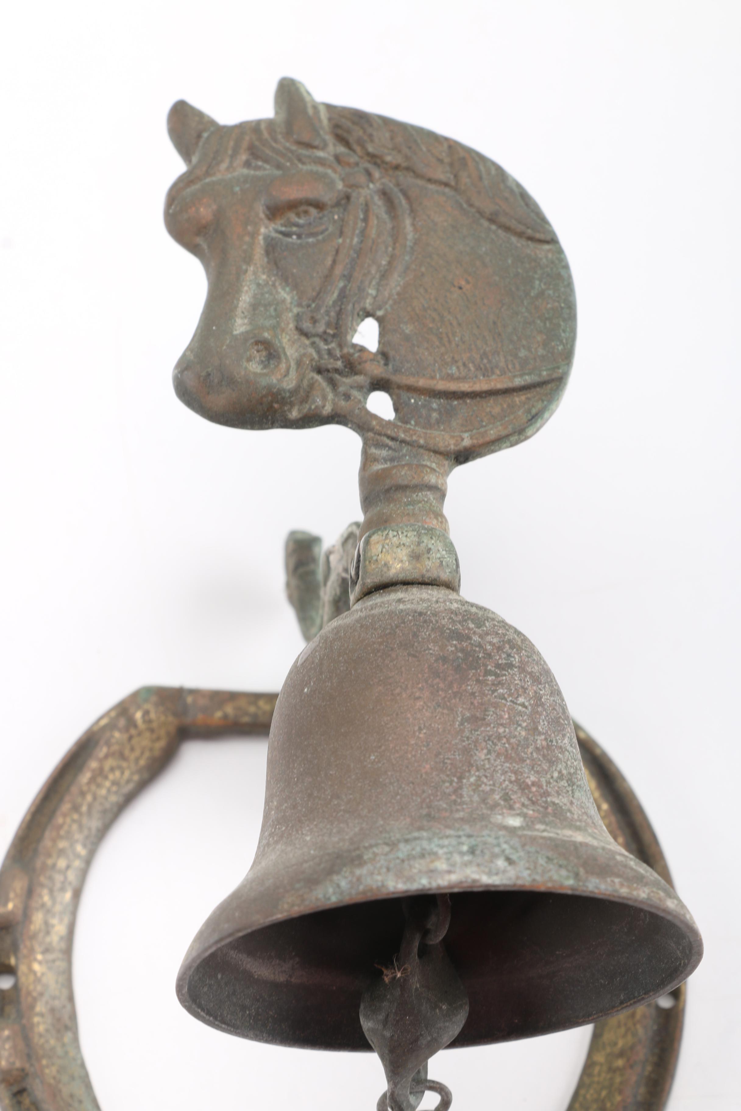 Metal Horse Themed Wall Mounted Bell