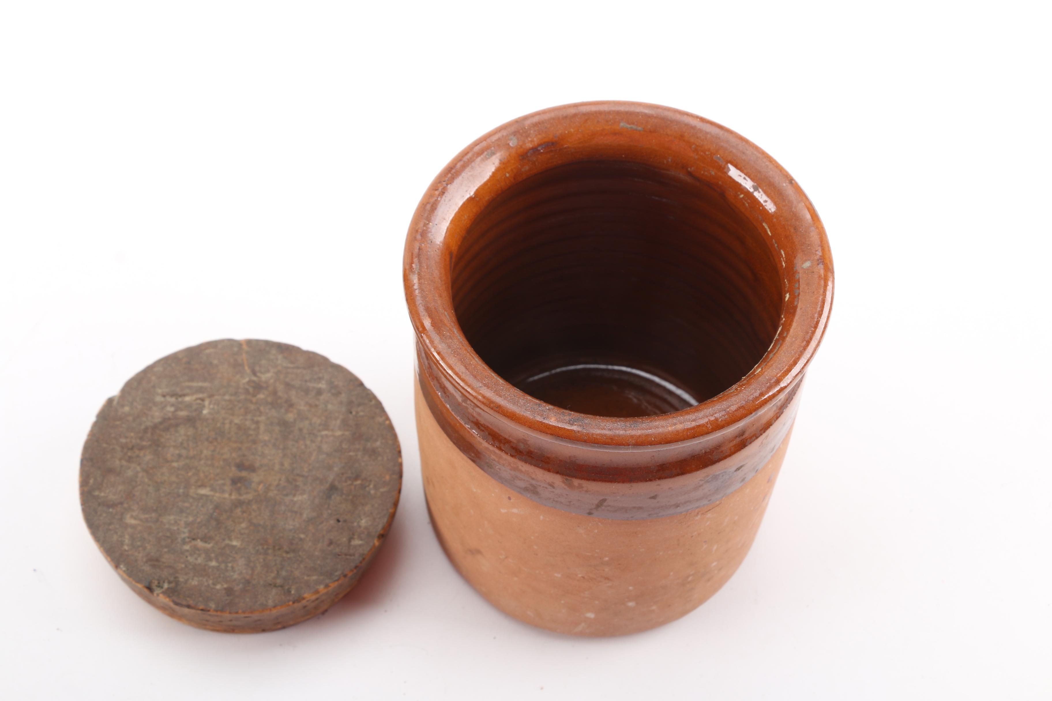 Stoneware Bean Pot, Crocks and Glass Jar