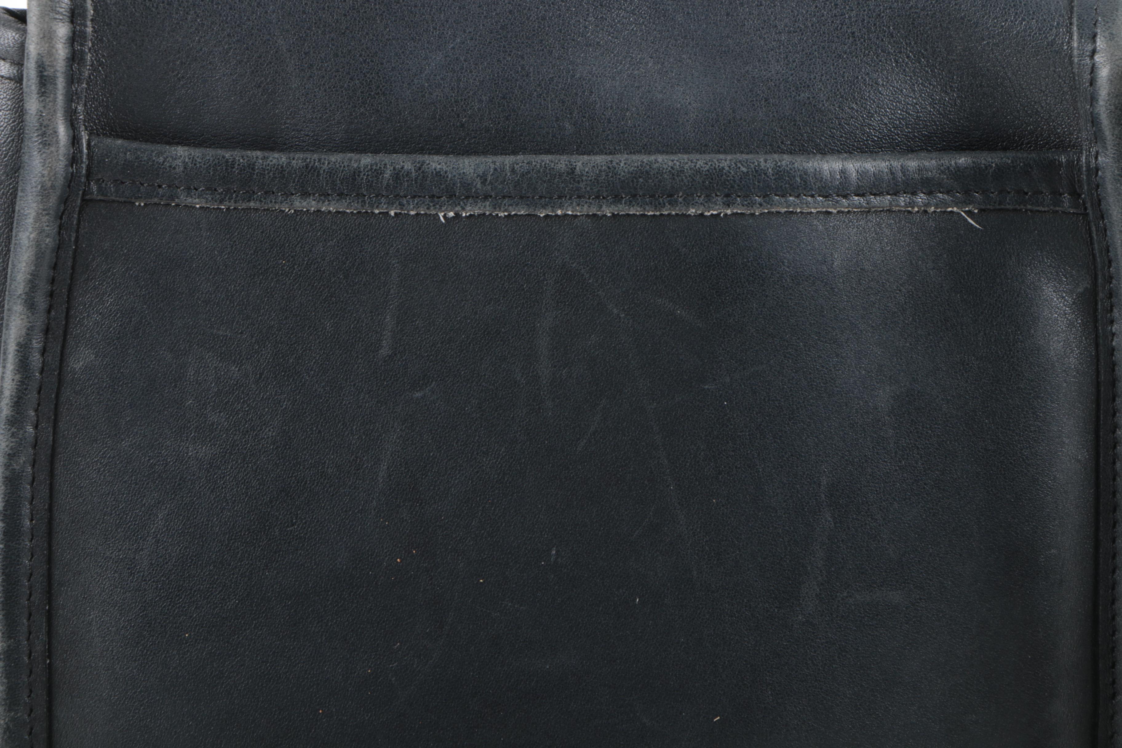 Coach Companion Black Leather Flap Bag