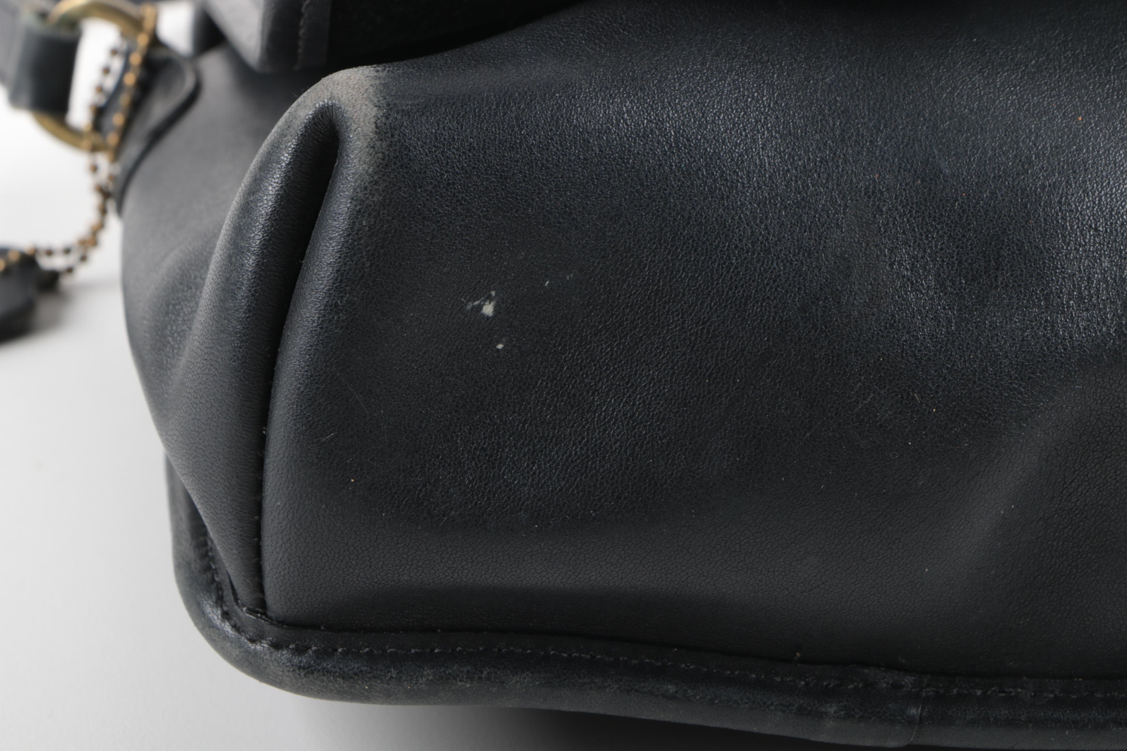 Coach Companion Black Leather Flap Bag