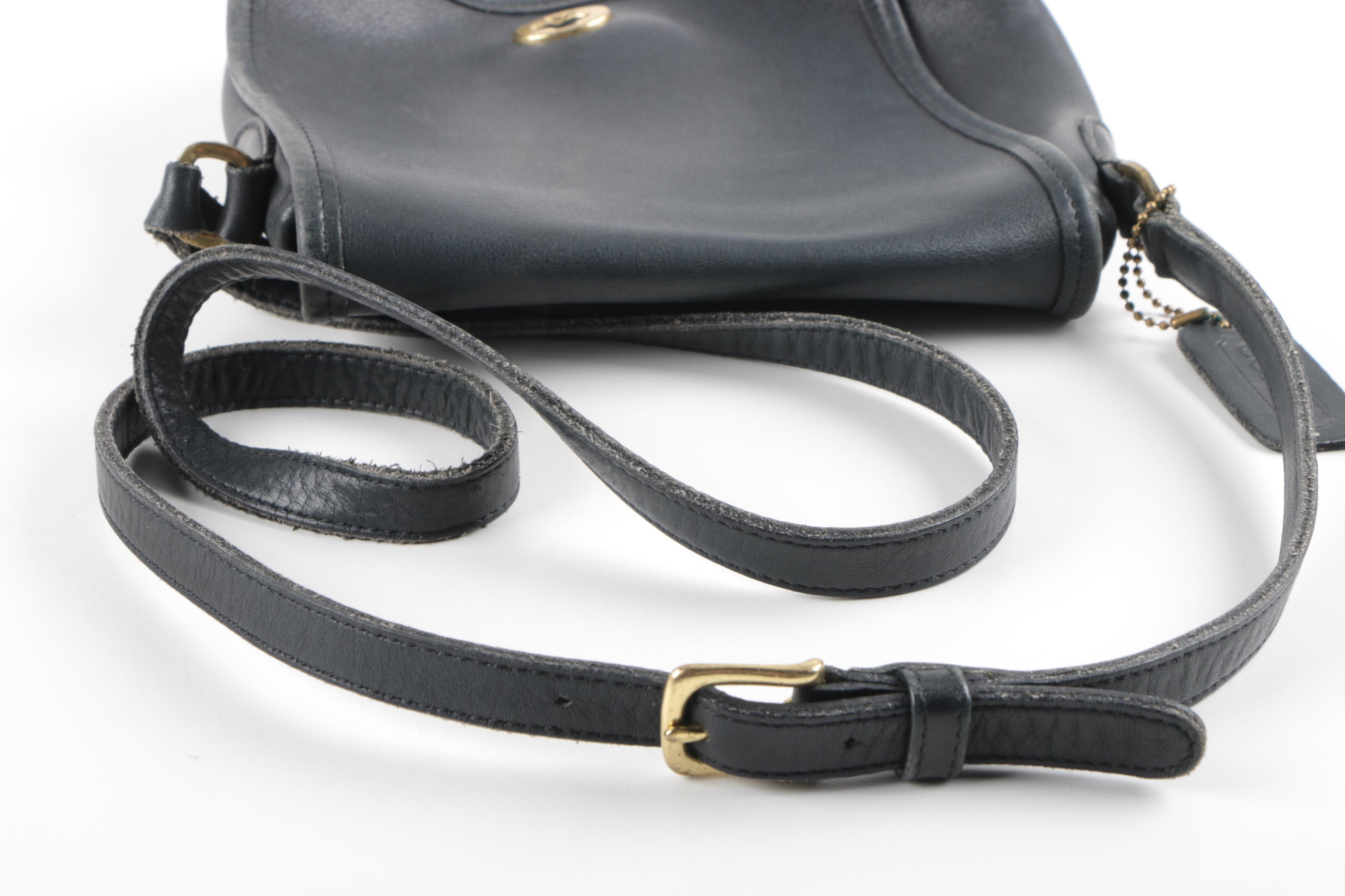 Coach Companion Black Leather Flap Bag