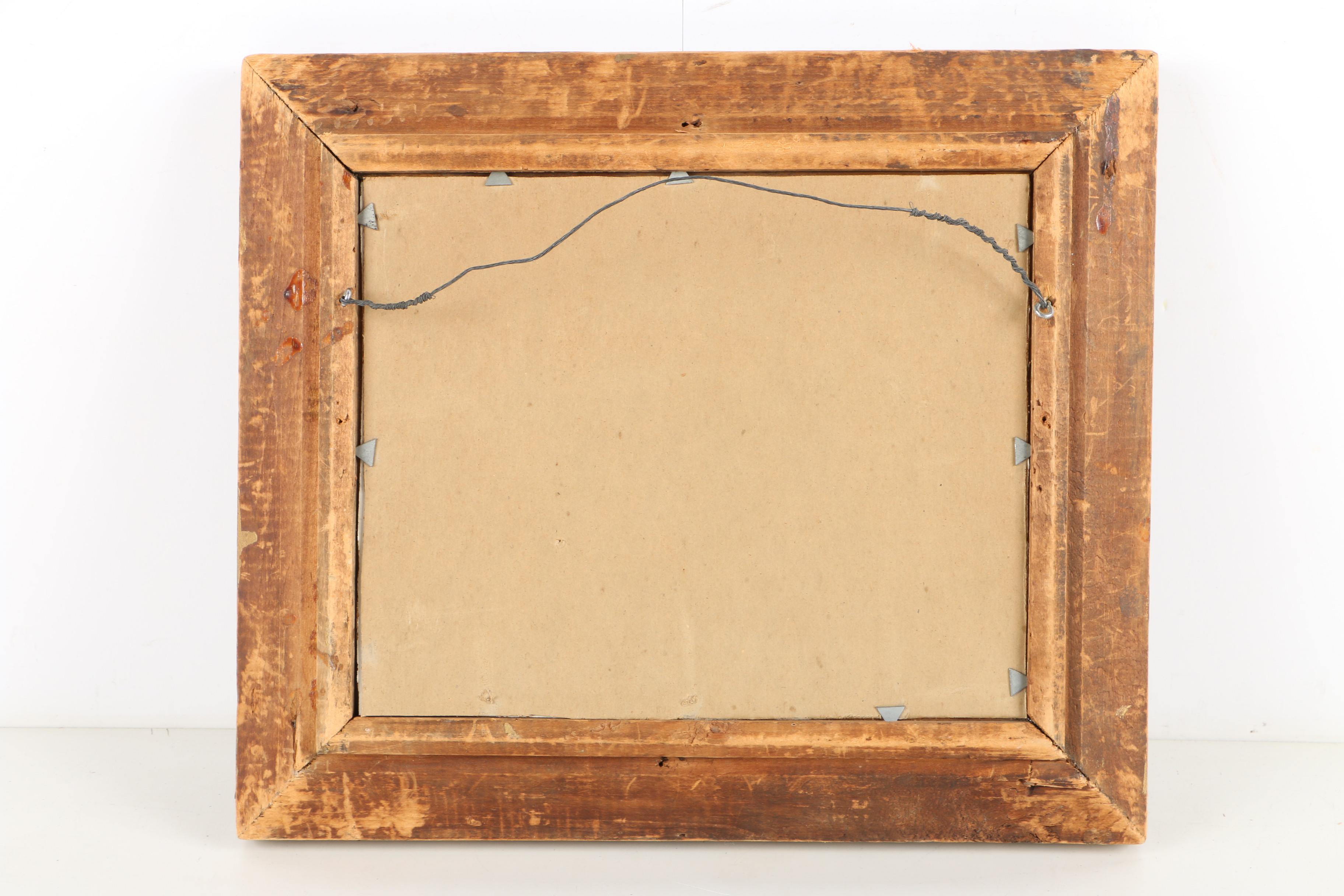 Oil Painting on Paper Board of Mountain Landscape Scene