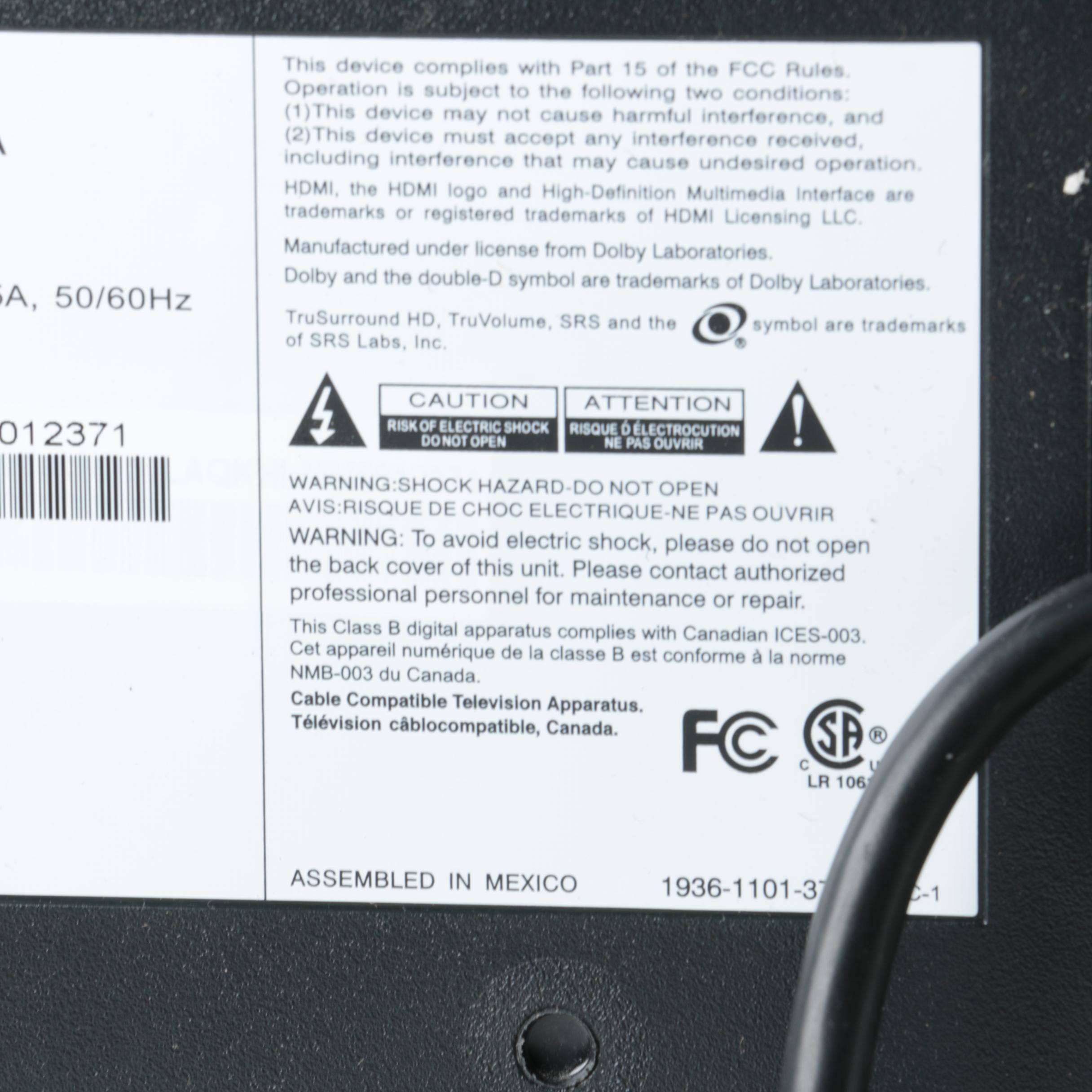 Vizio Flatscreen Television