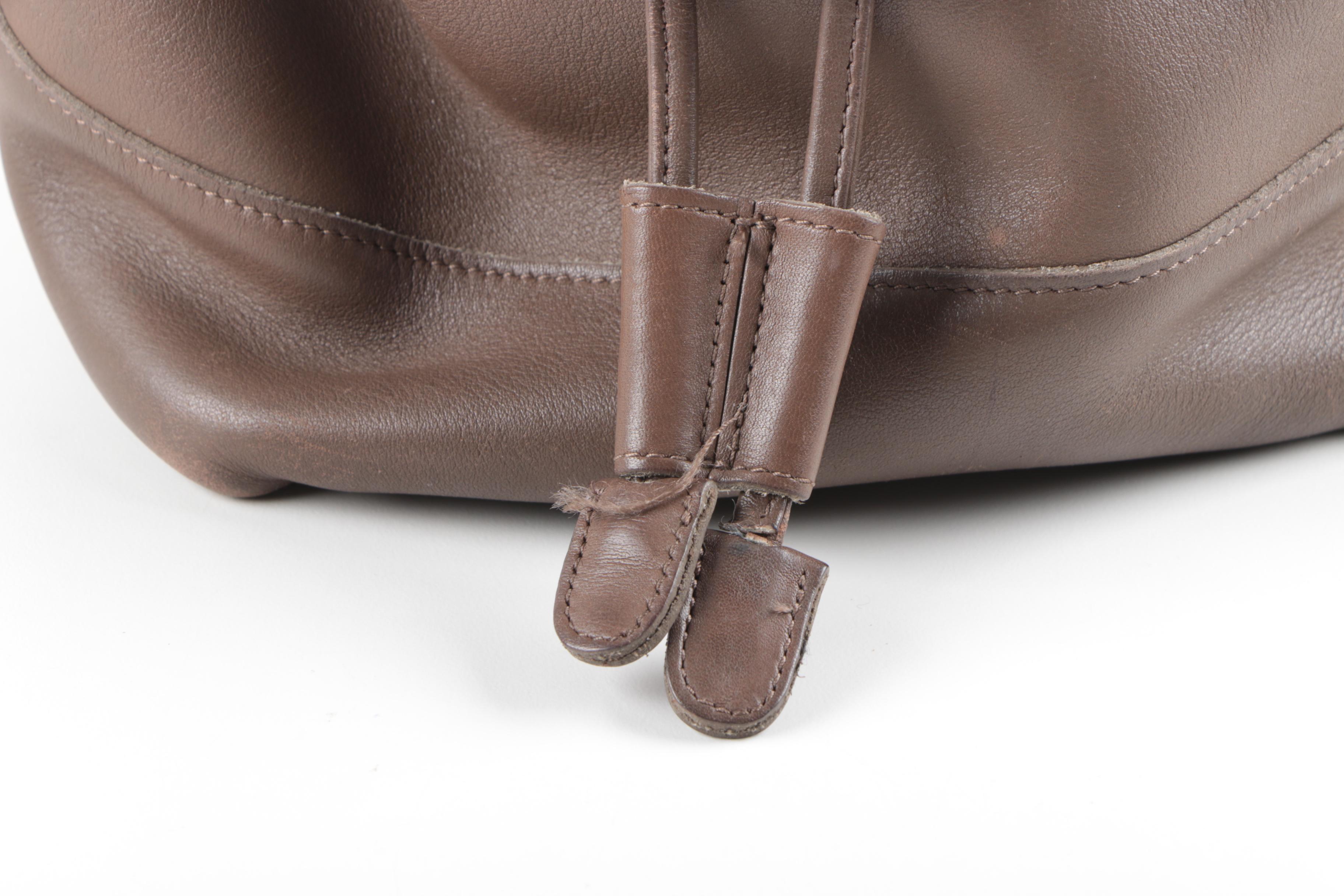 Coach Brown Leather Drawstring Backpack Purse