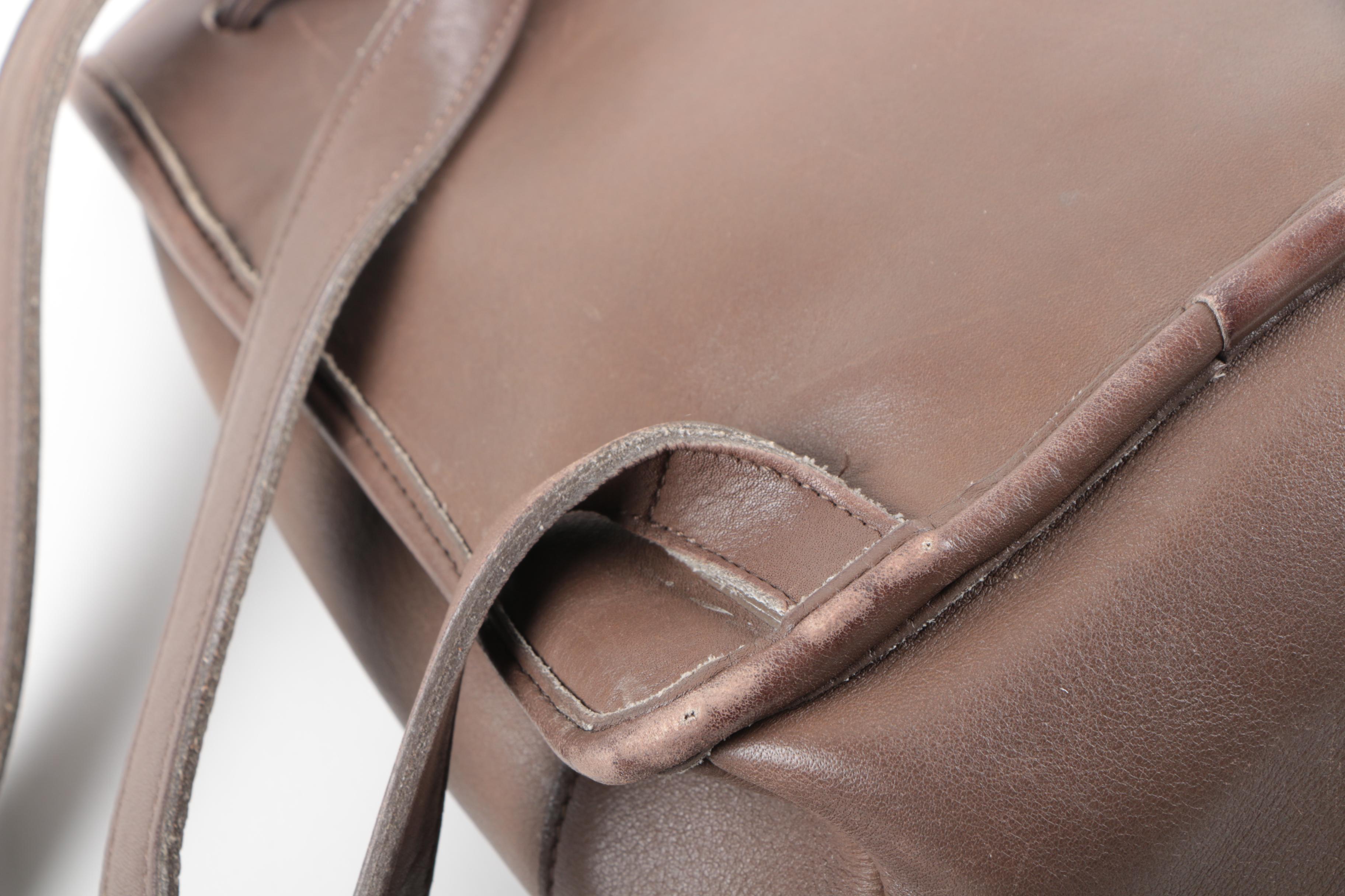 Coach Brown Leather Drawstring Backpack Purse