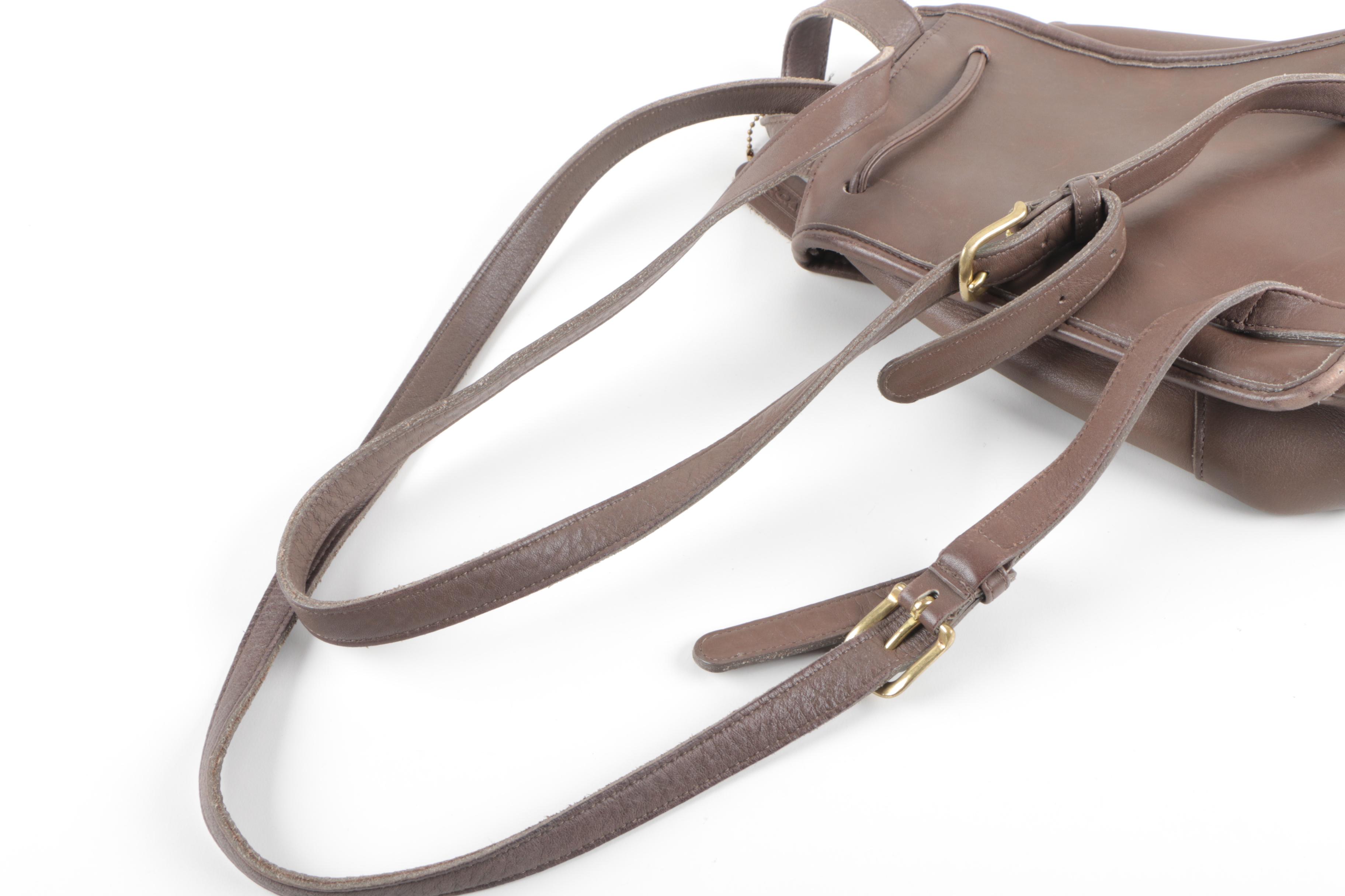 Coach Brown Leather Drawstring Backpack Purse