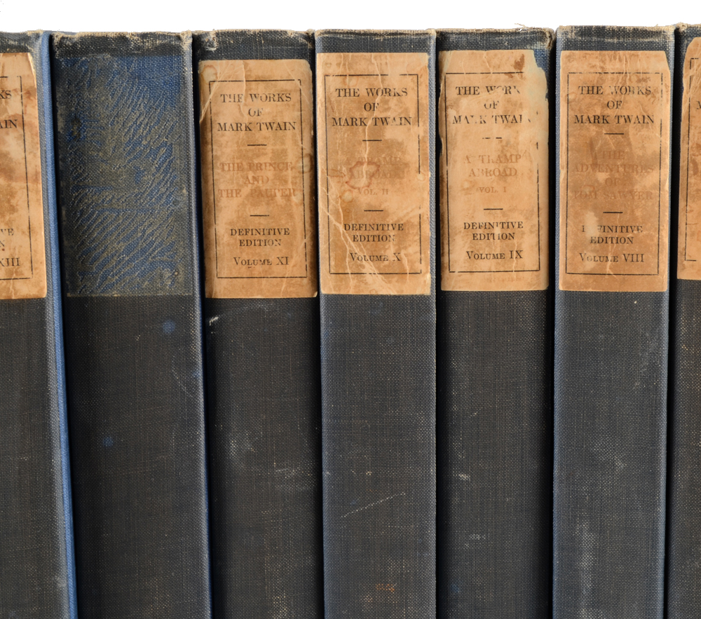 Signed "Writings of Mark Twain" Definitive Edition Book Set