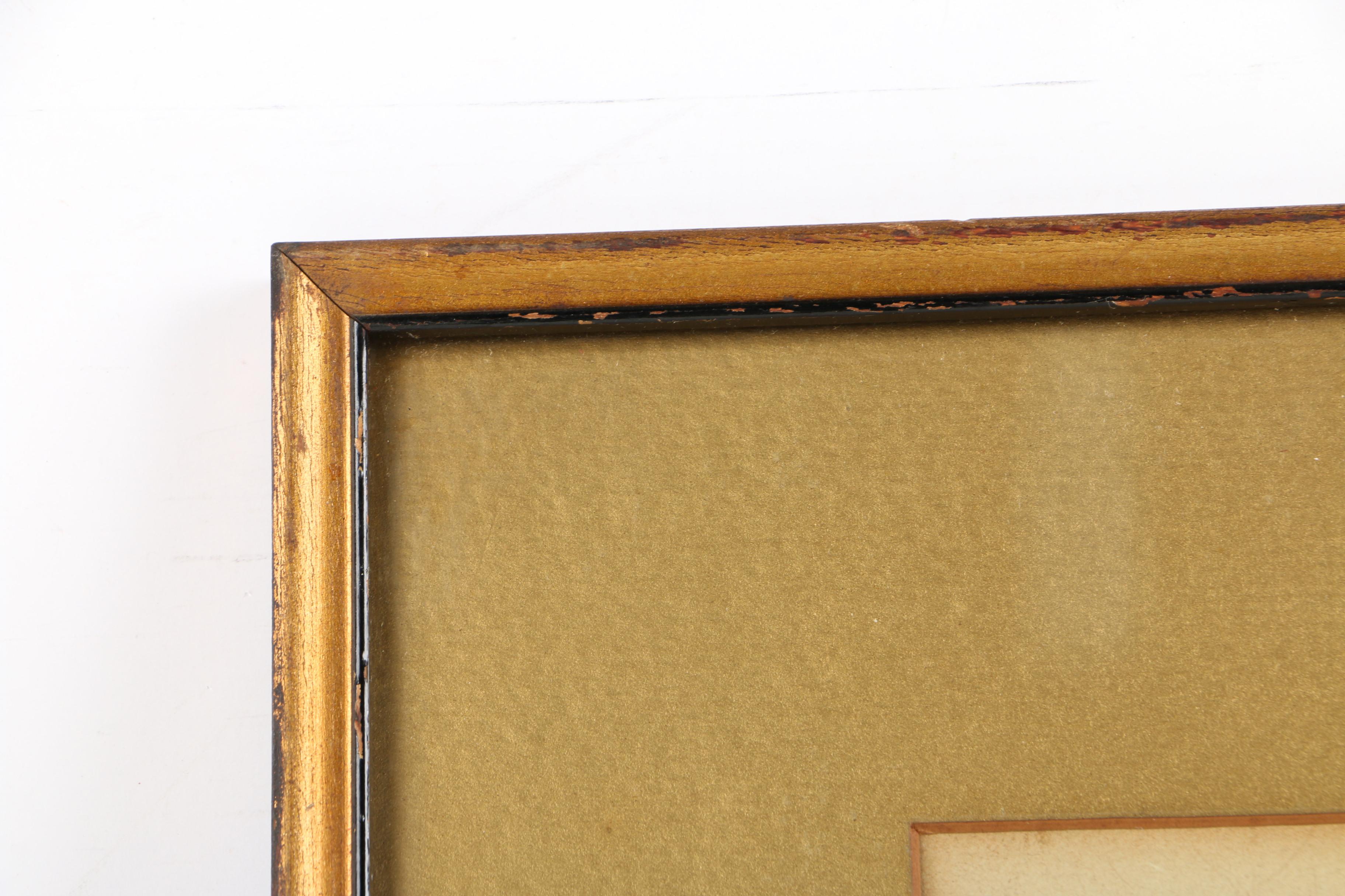 R. Steiner 1903 Watercolor Painting on Paper of Snow-Covered Forest at Night