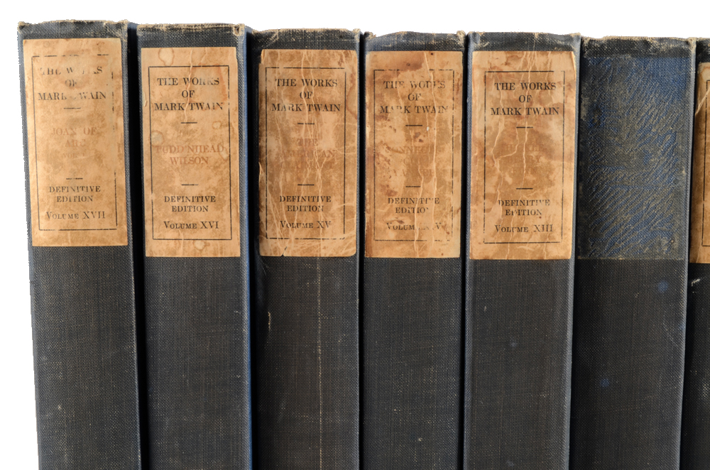 Signed "Writings of Mark Twain" Definitive Edition Book Set